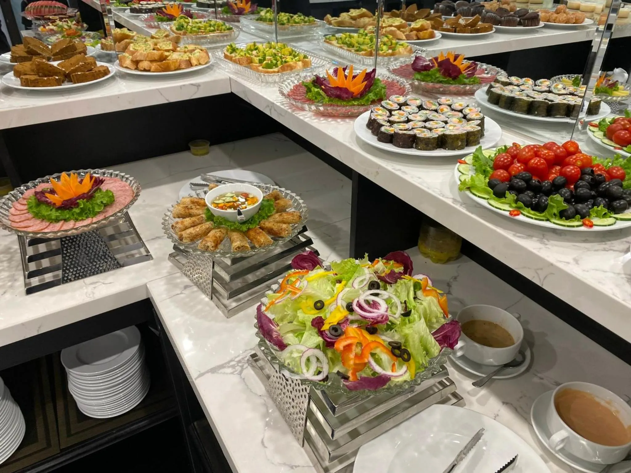 Buffet breakfast in Aquarius Premium Hotel