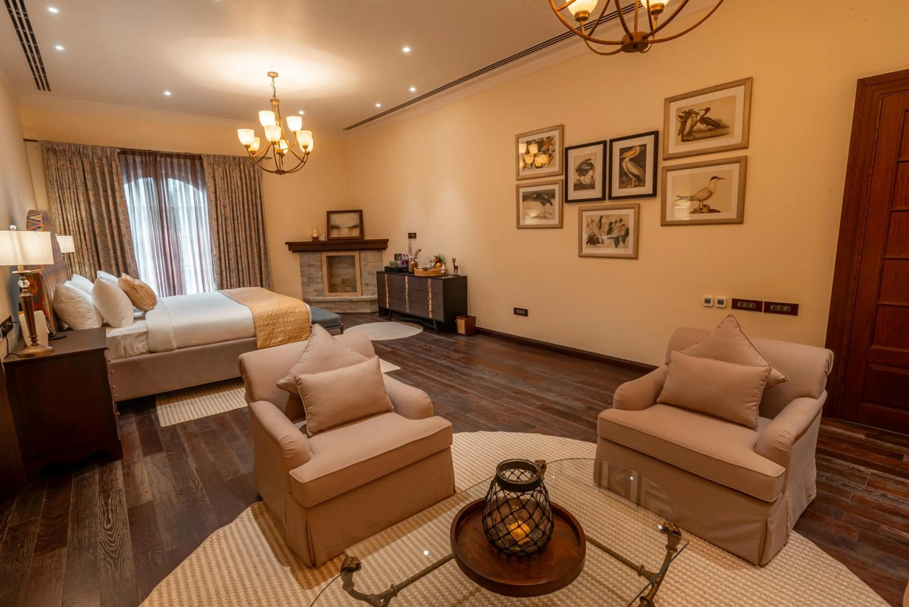 Seating area, Bed in Vaani Greens Wildlife Resort, Kaziranga