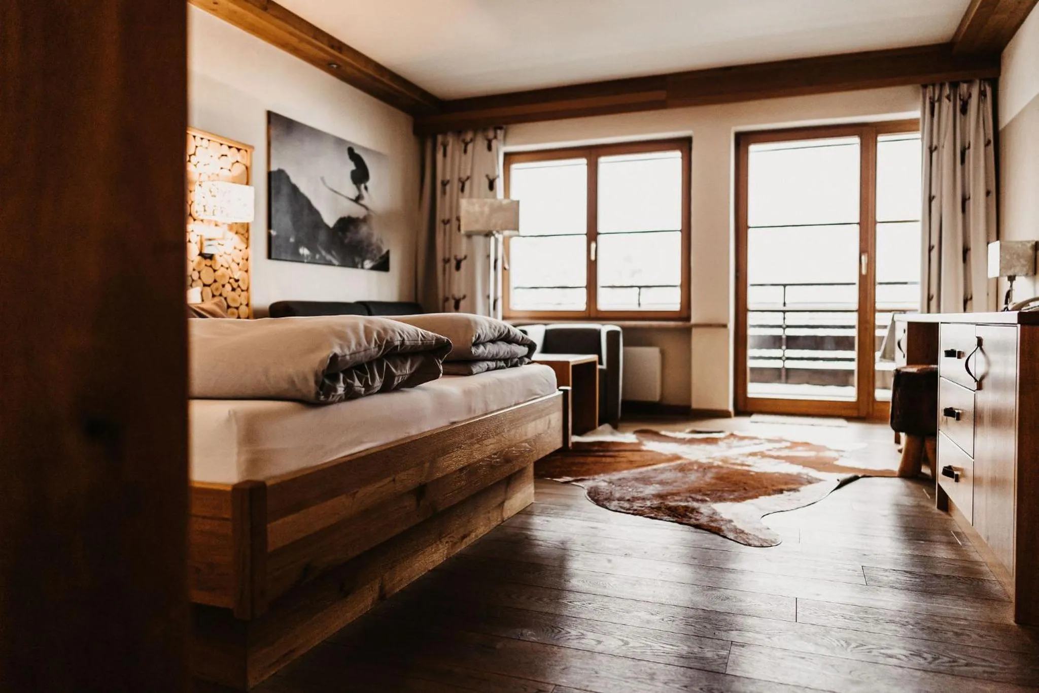 Living room, Bed in Verwöhn-Wellnesshotel Walserhof