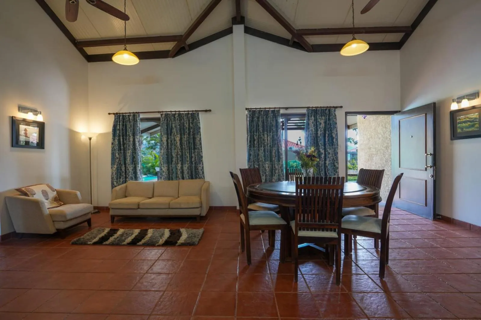 Seating area in E&G Green Courts Resort at Koroli Hill Station