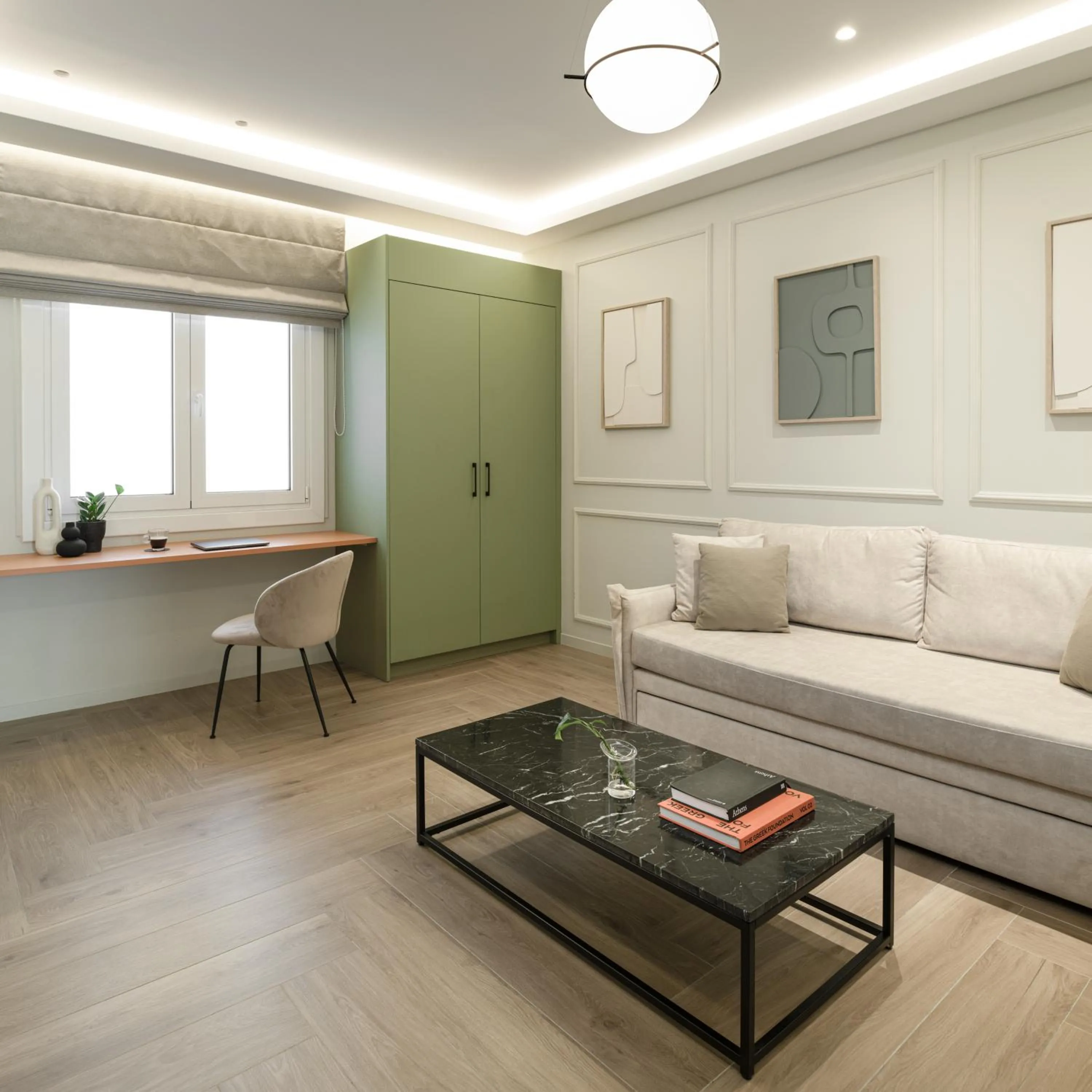 Living room in ASTIKON Xenofontos Suites