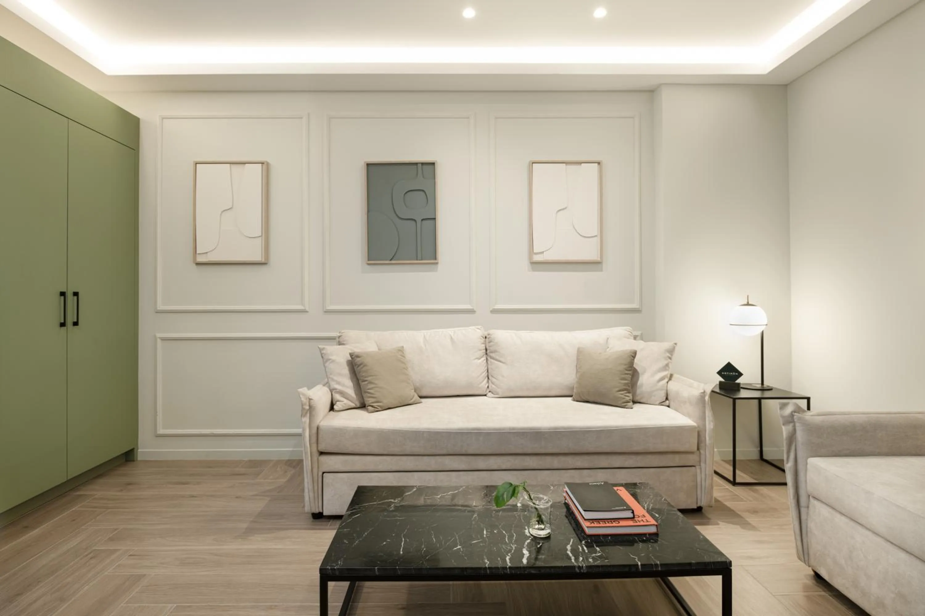 Living room in ASTIKON Xenofontos Suites