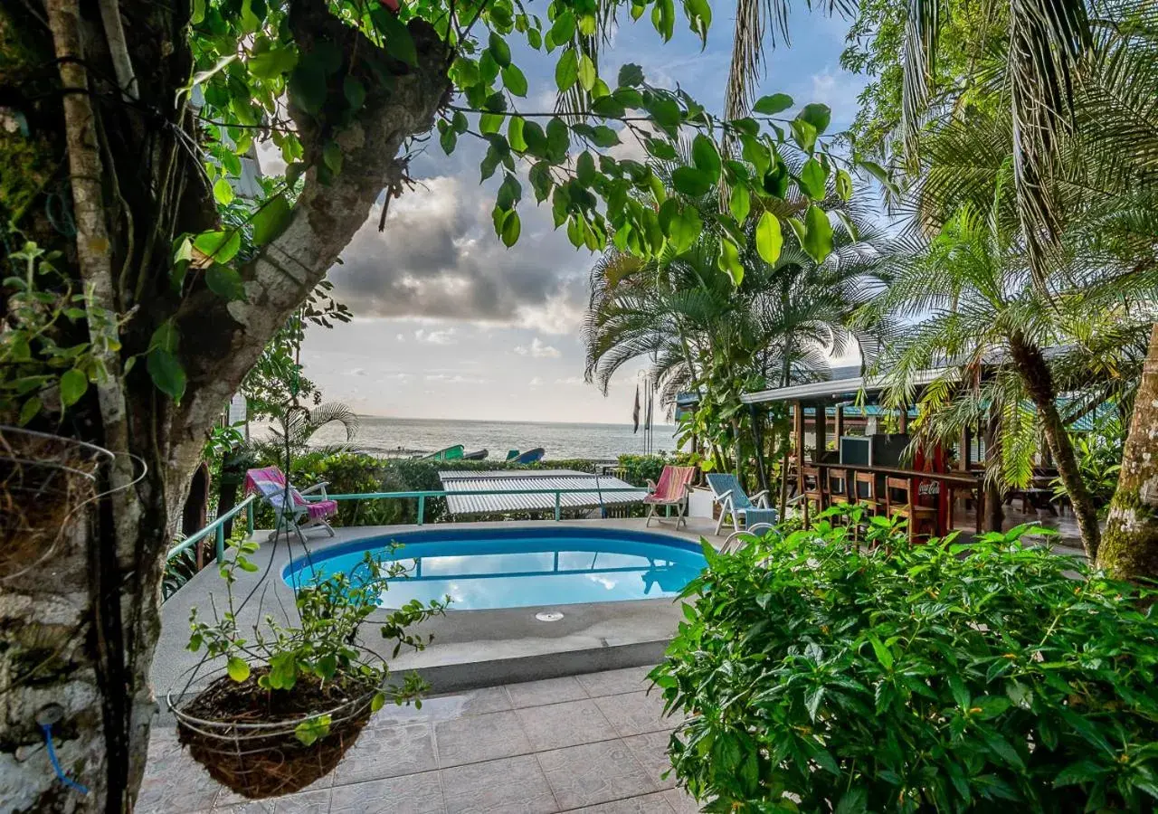 Pool view in Cabinas Arrecife Pool view in Cabinas Arrecife