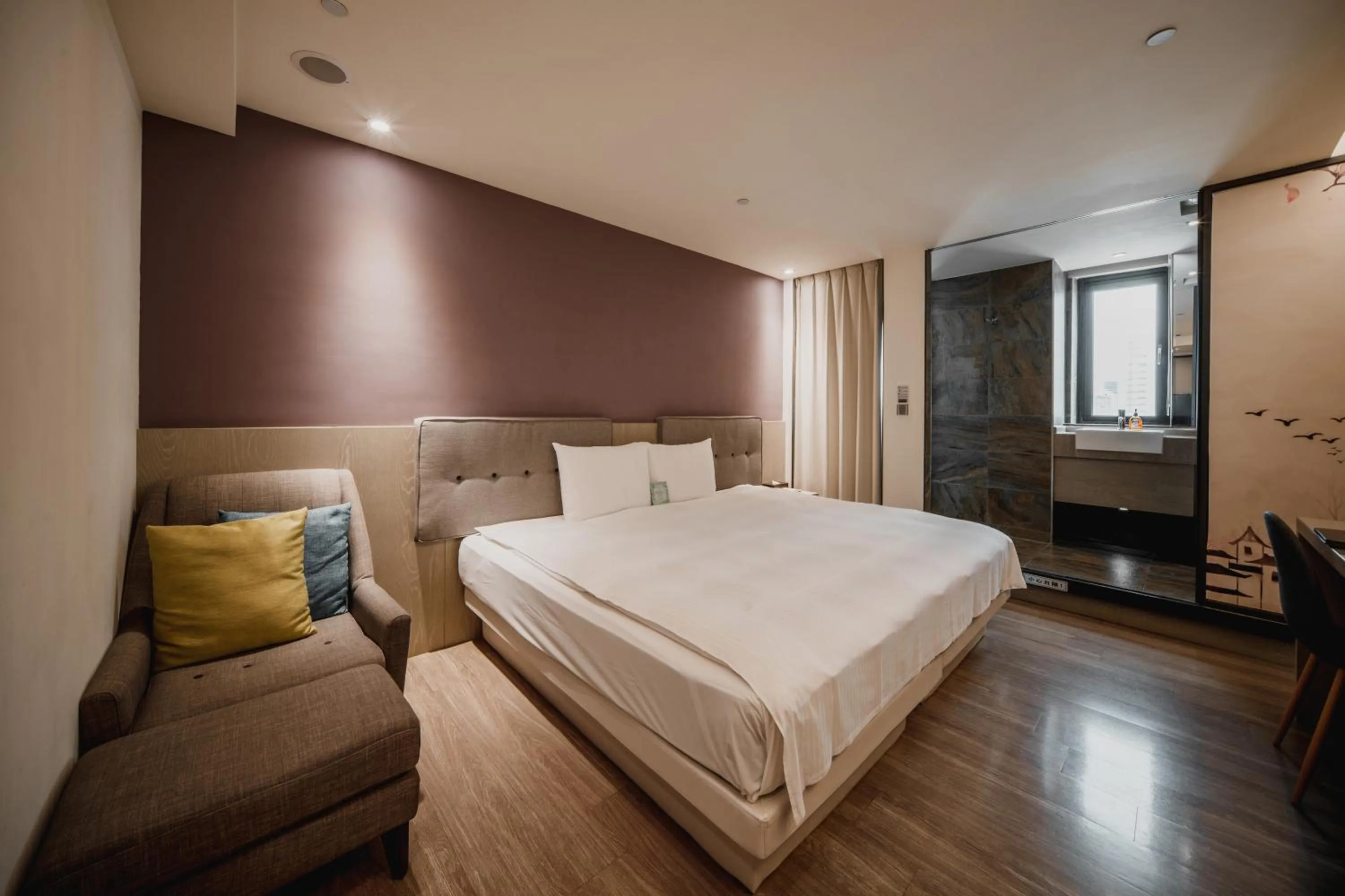 Bedroom, Bed in Hub Hotel Kaohsiung Yawan Branch