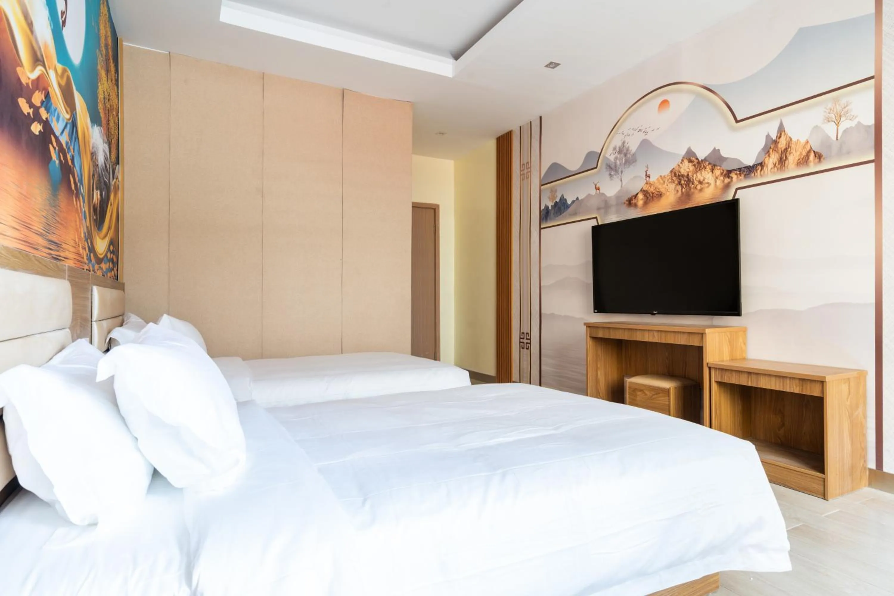 Communal lounge/ TV room, Bed in Home me Hotel Makati