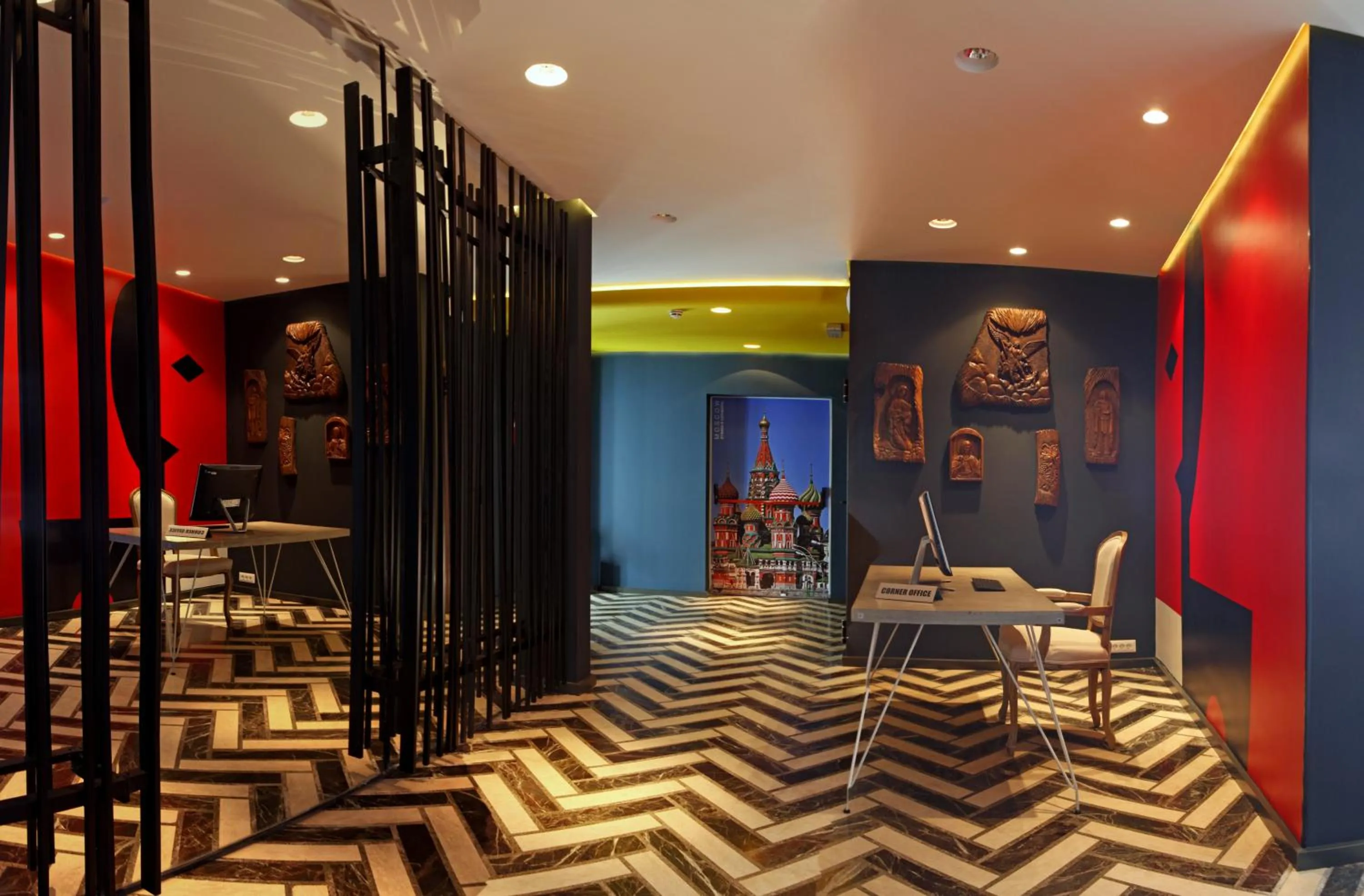 Lobby or reception in Hotel Russia