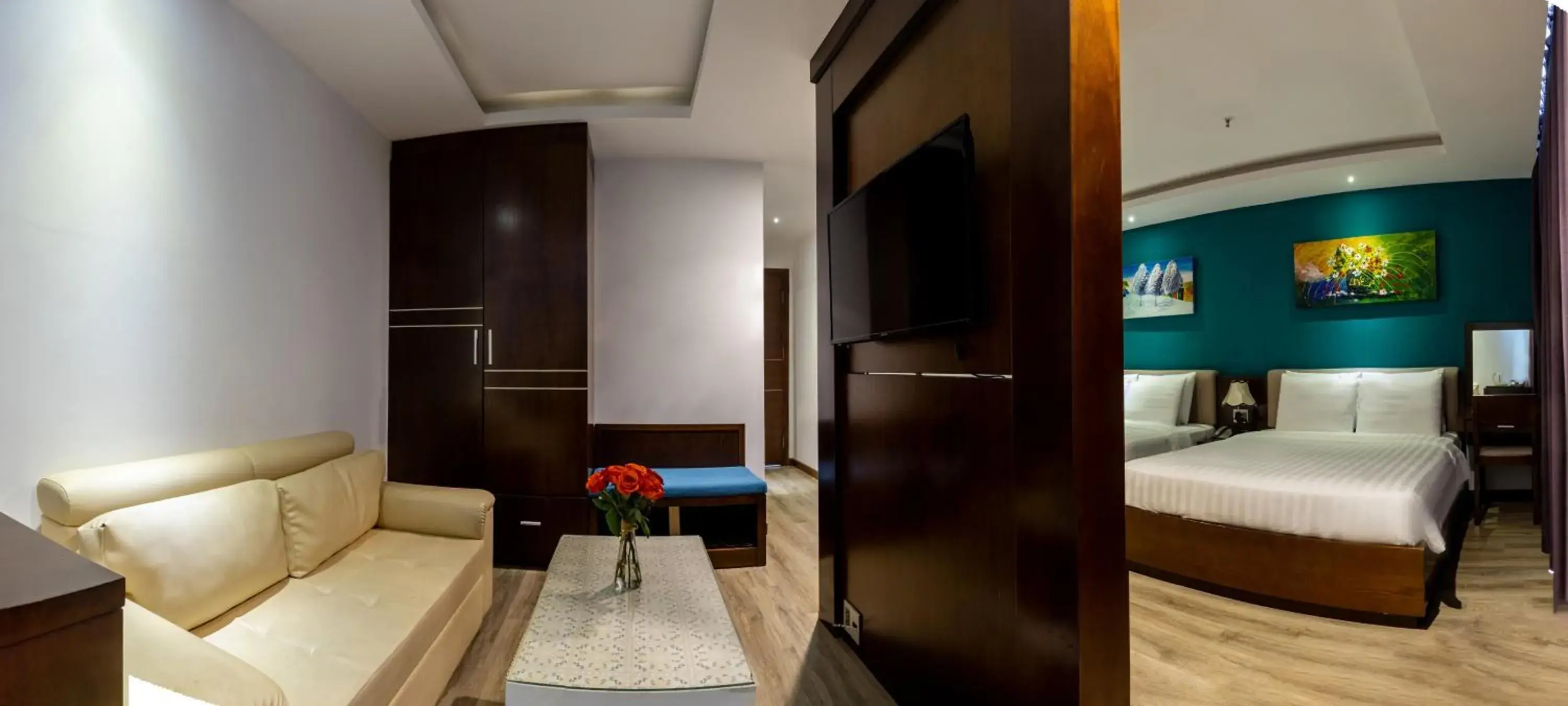 Bed in Golden Sun Apartment by New Sky Travel Bed in Golden Sun Apartment by New Sky Travel