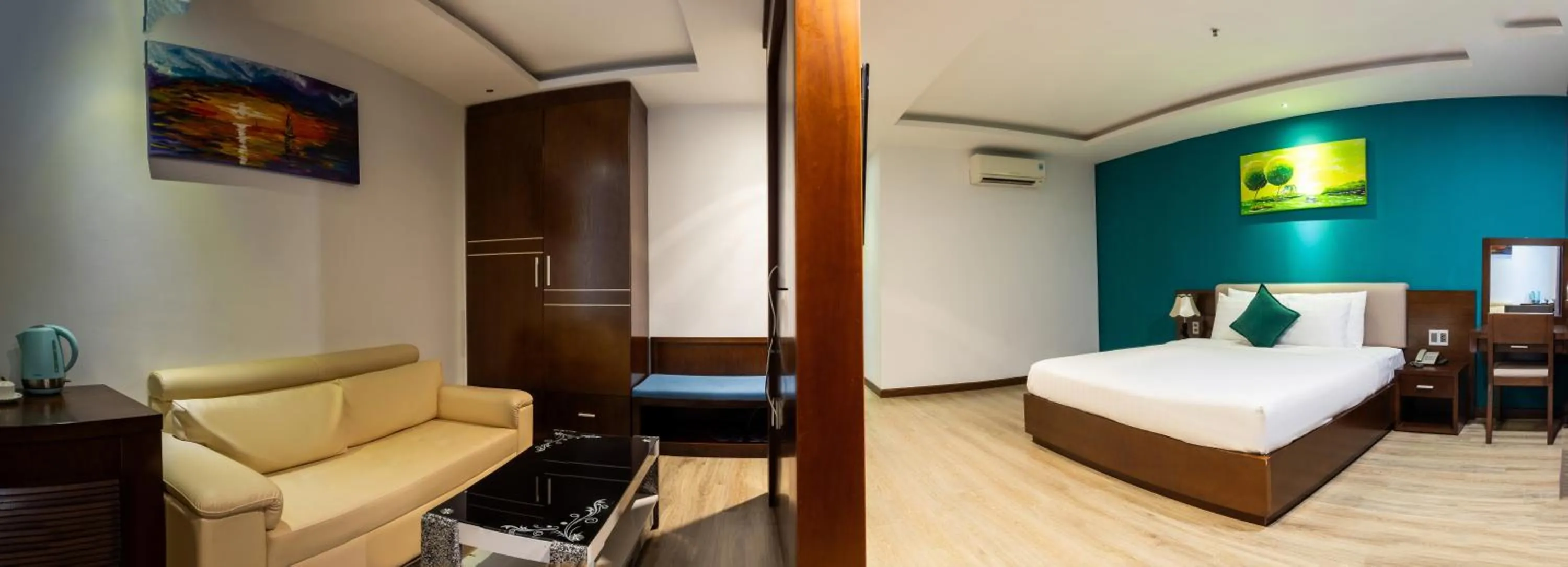 Bed in Golden Sun Apartment by New Sky Travel