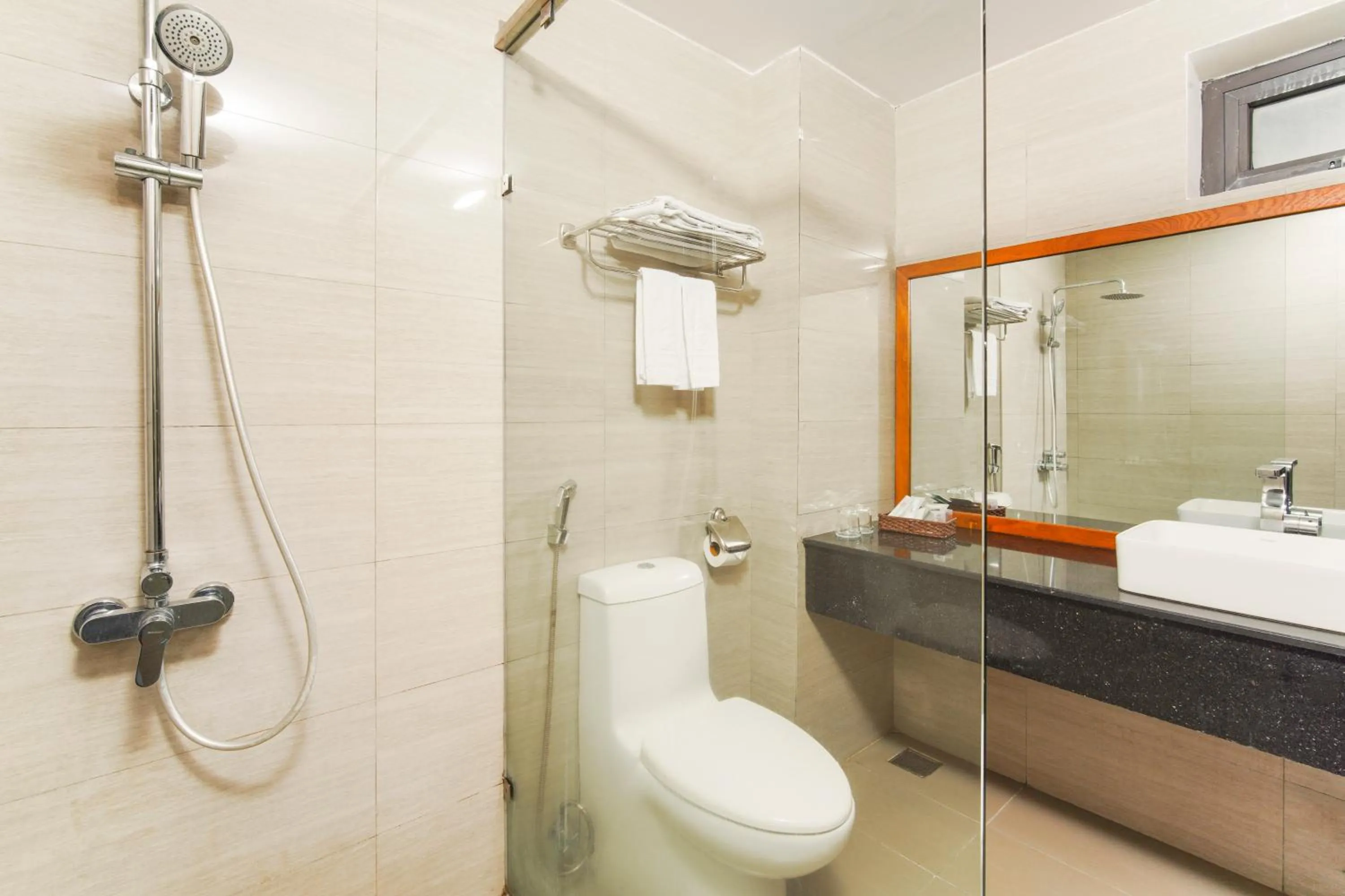 Shower in Golden Sun Apartment by New Sky Travel