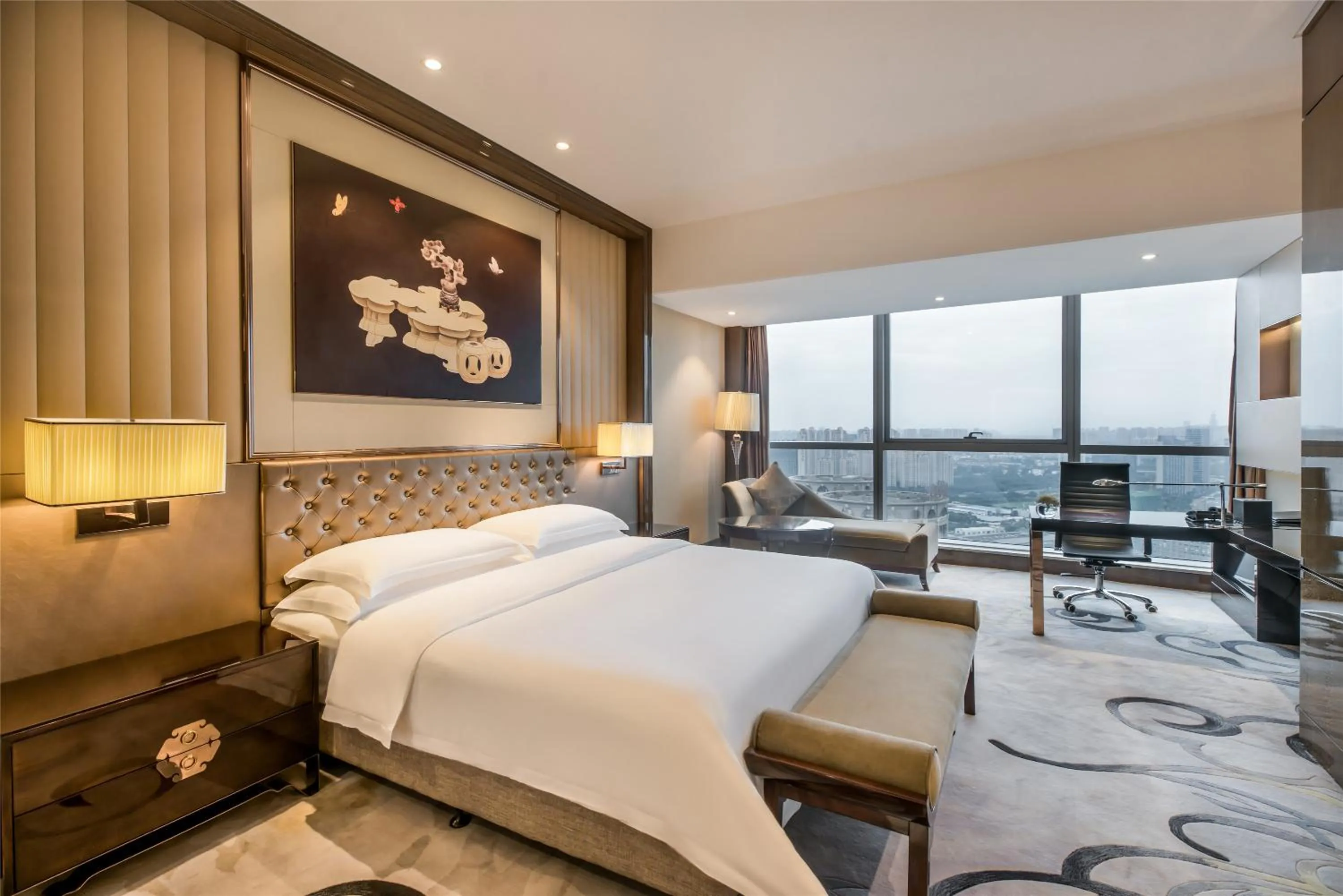 Bed in Minyoun Chengdu Kehua Hotel – Member of Preferred Hotels & Resorts