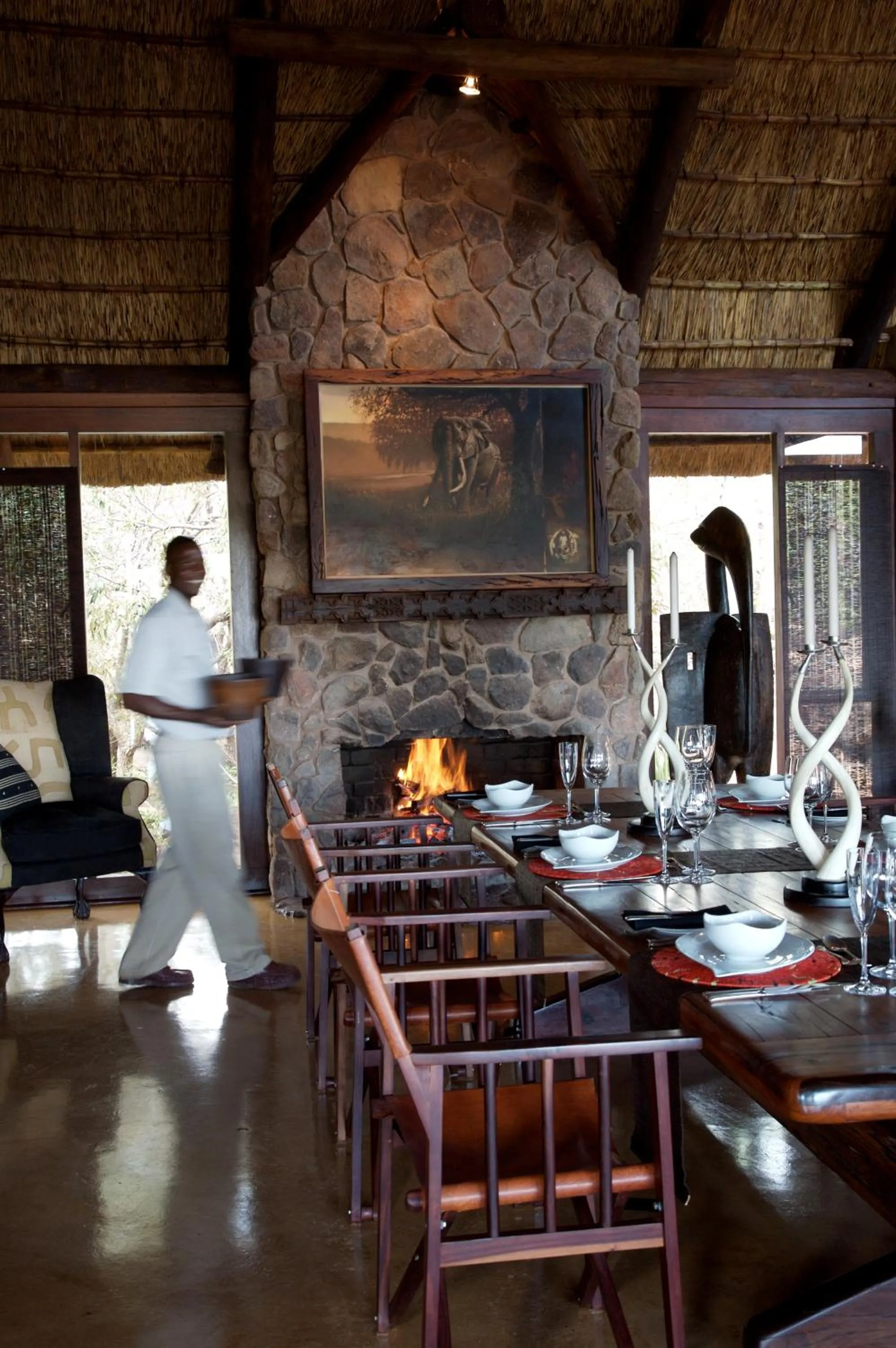 Dining area in Makweti Safari Lodge