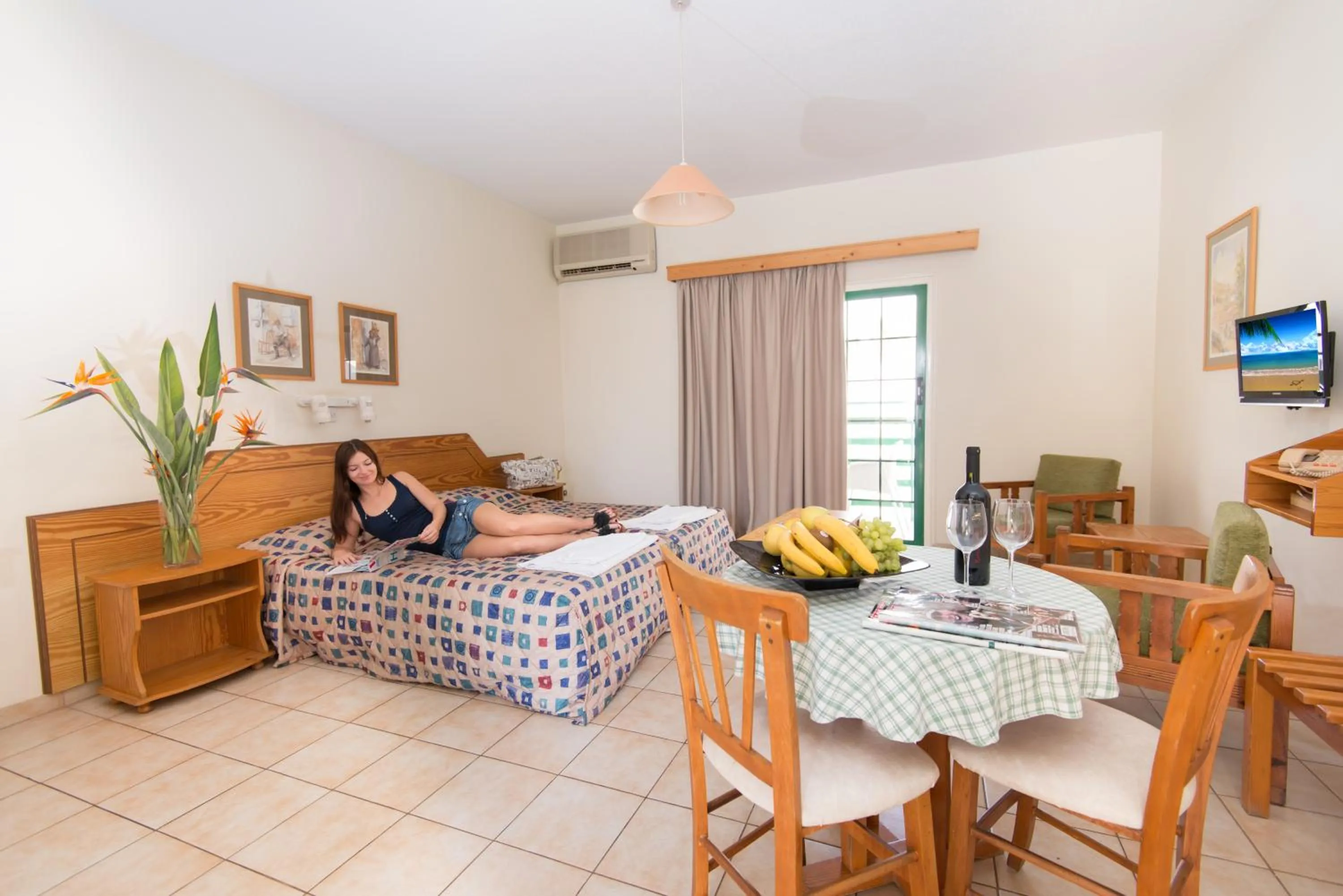 Bed in Eligonia Hotel Apartments