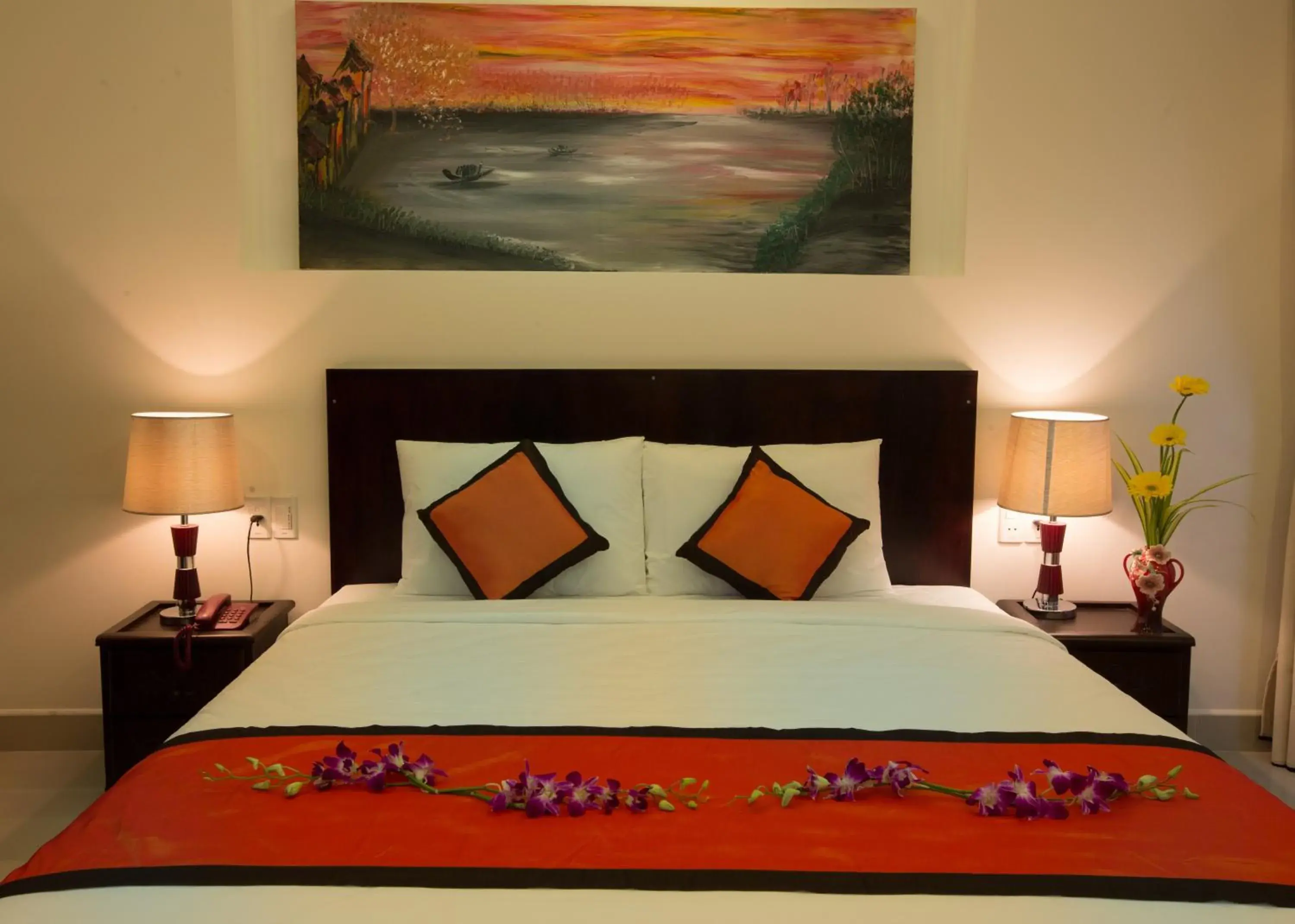 Bed in Han Huyen Homestay Bed in Han Huyen Homestay