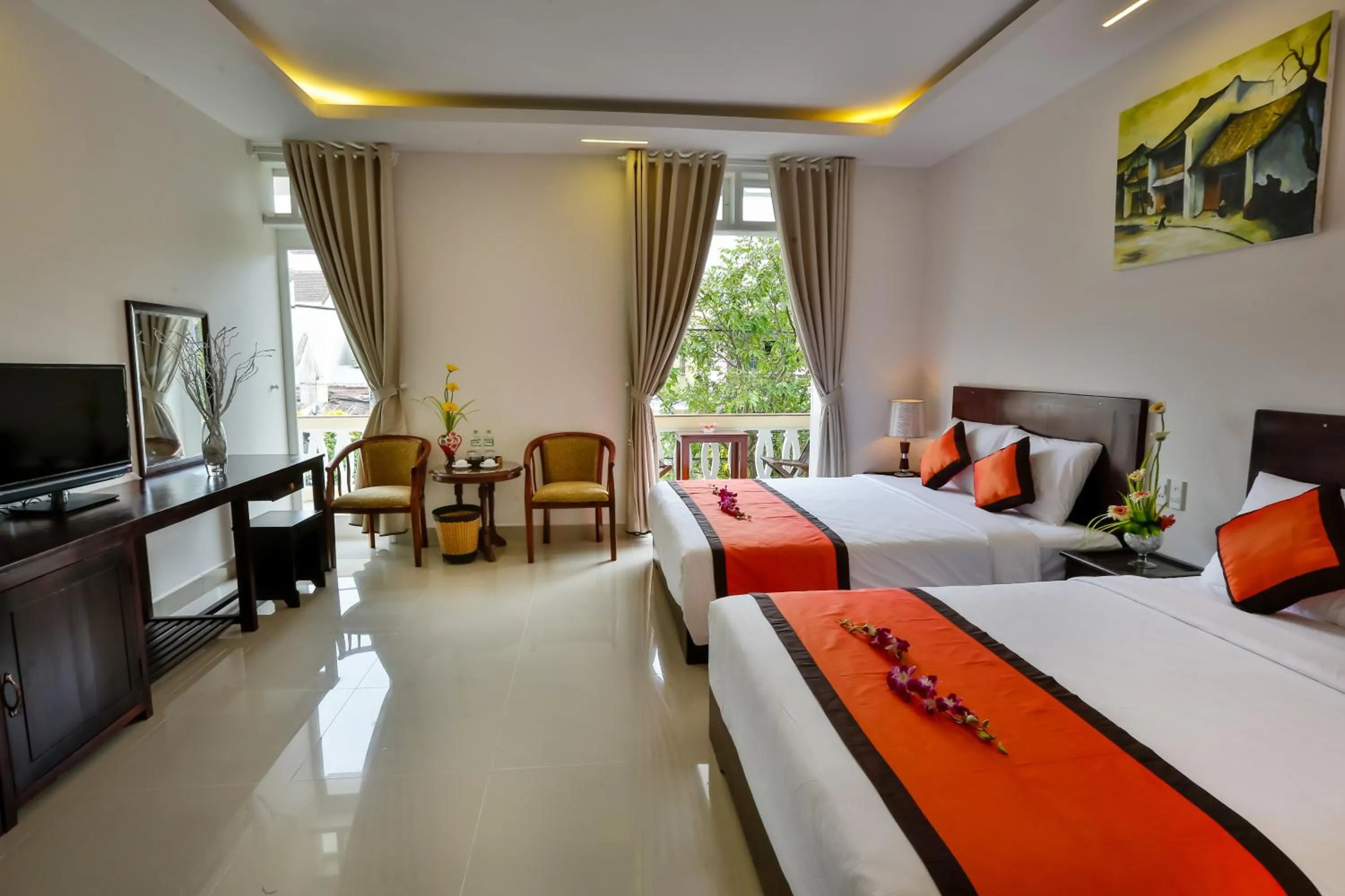 Photo of the whole room, Bed in Han Huyen Homestay