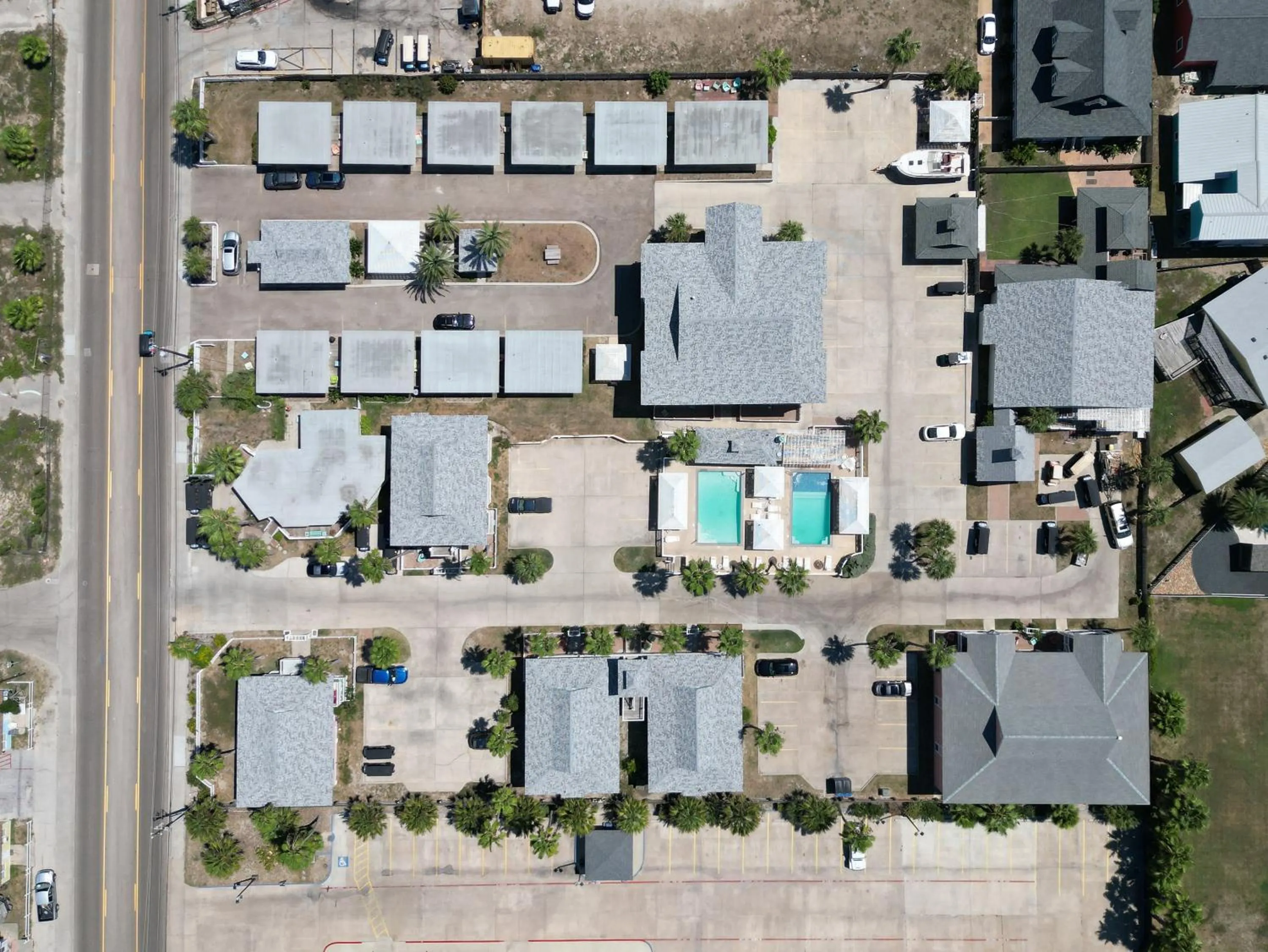 Bird's eye view in Seashell Village Resort near the beach with kitchens