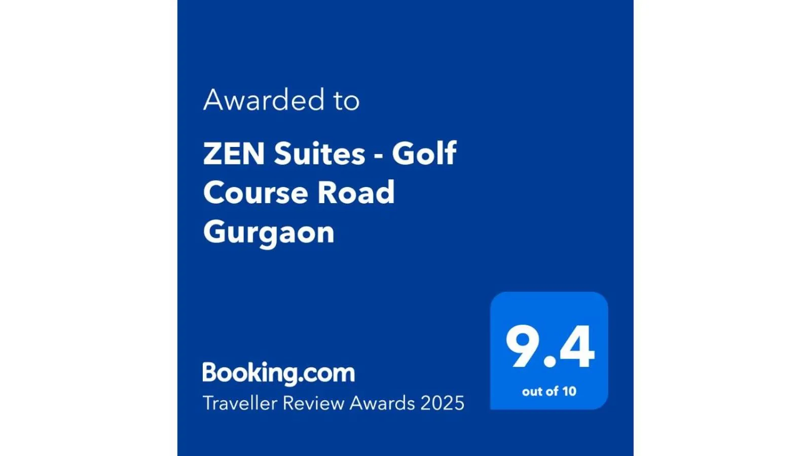 Certificate/Award in ZEN Suites - Golf Course Road Gurgaon