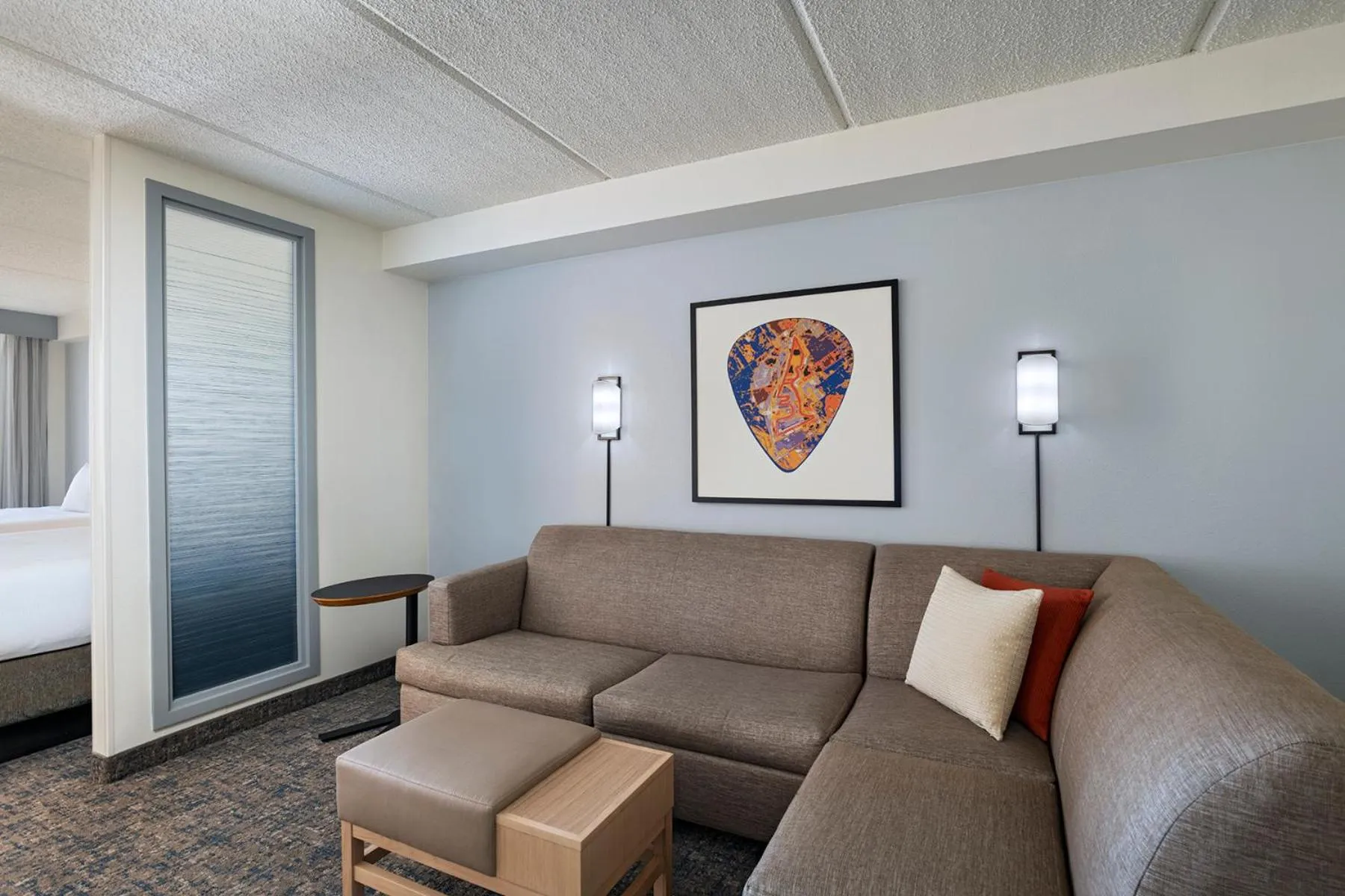 Living room, Bed in Hyatt Place Austin The Domain Area