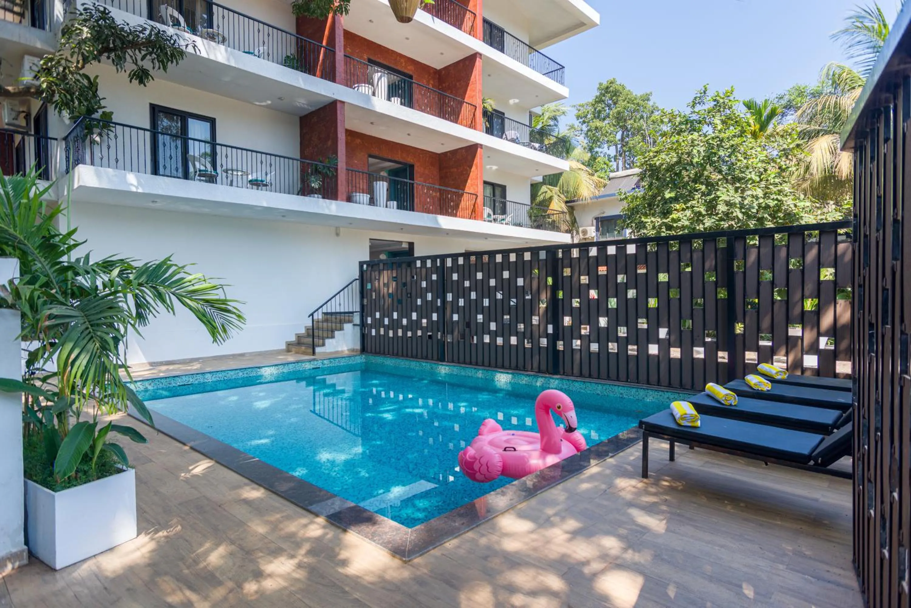 Swimming pool in Etereo Stays, Luxury Premium Apartments Baga, Arpora, Goa
