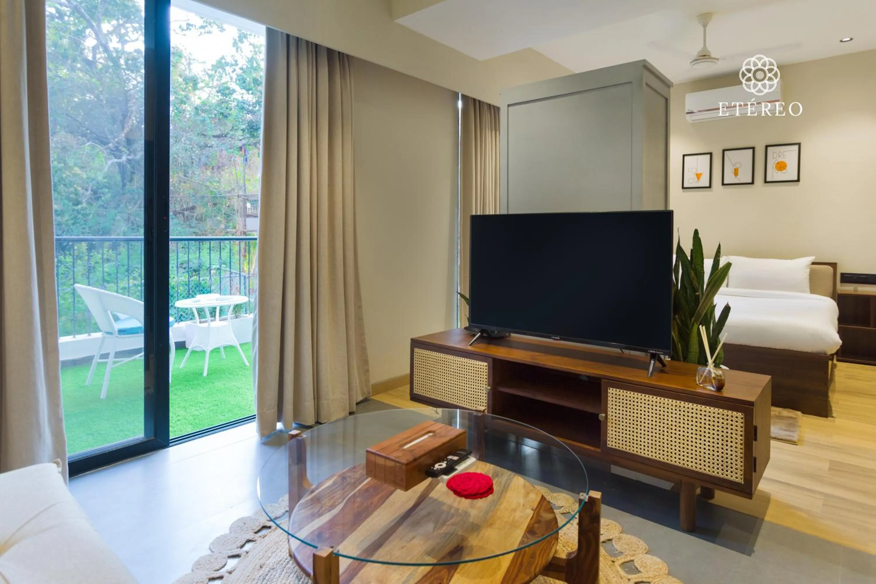 TV and multimedia in Etereo Stays, Luxury Premium Apartments Baga, Arpora, Goa