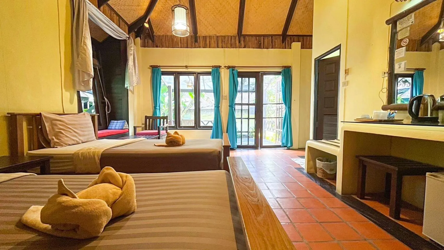 Bed in Villa Bali Eco Resort, Rayong