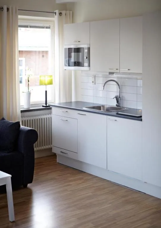 Kitchen or kitchenette in Riverside stay at Hotel - Ängelholm