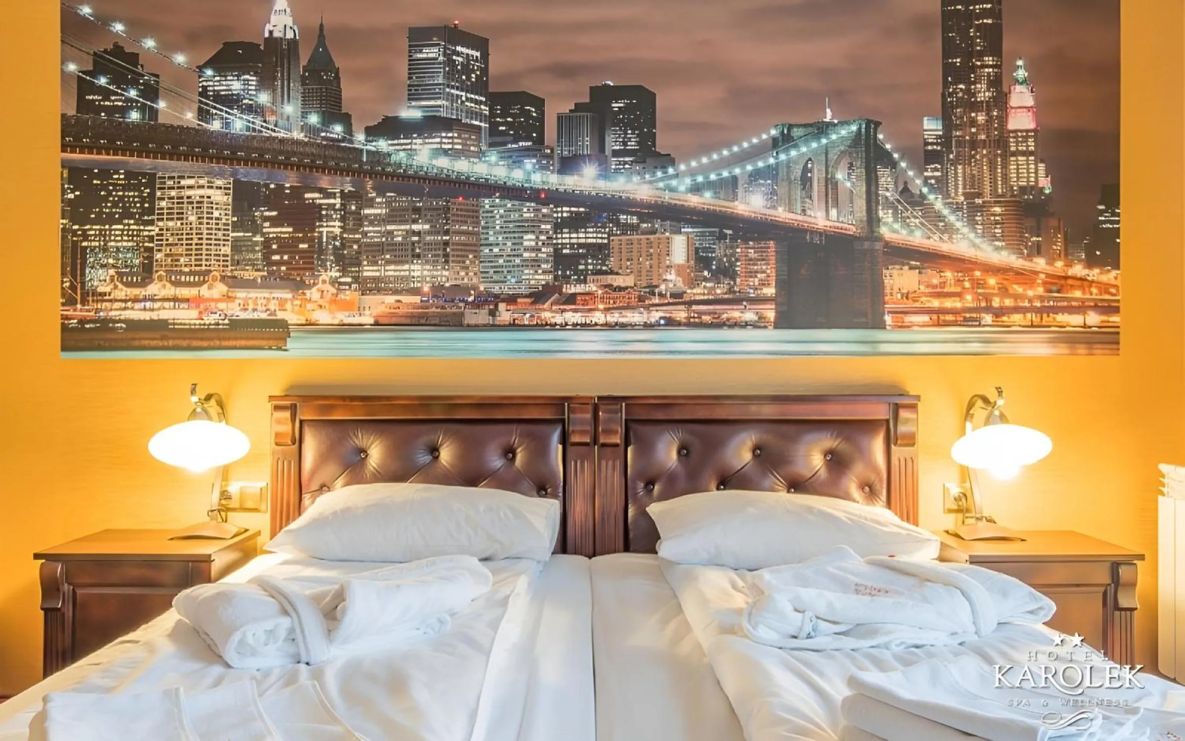 View (from property/room), Bed in Hotel Karolek