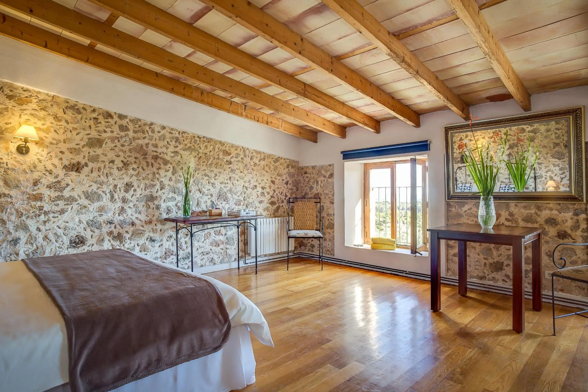 Bedroom, Bed in Finca Es Castell
