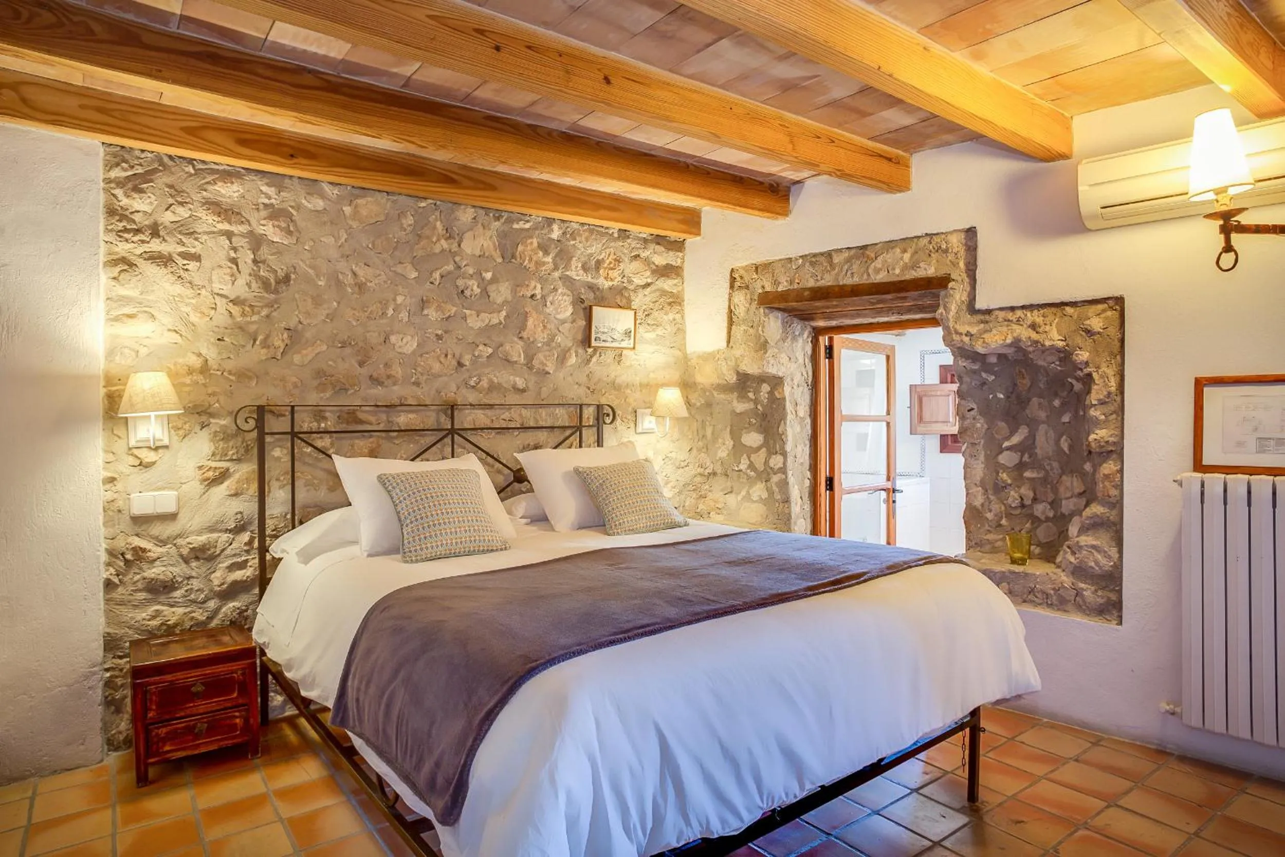 Bedroom, Bed in Finca Es Castell