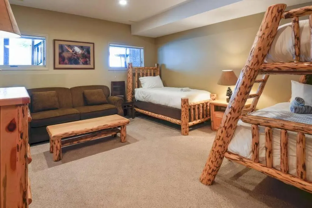 Bed in Thunder Ridge Chalet by Fernie Lodging Company