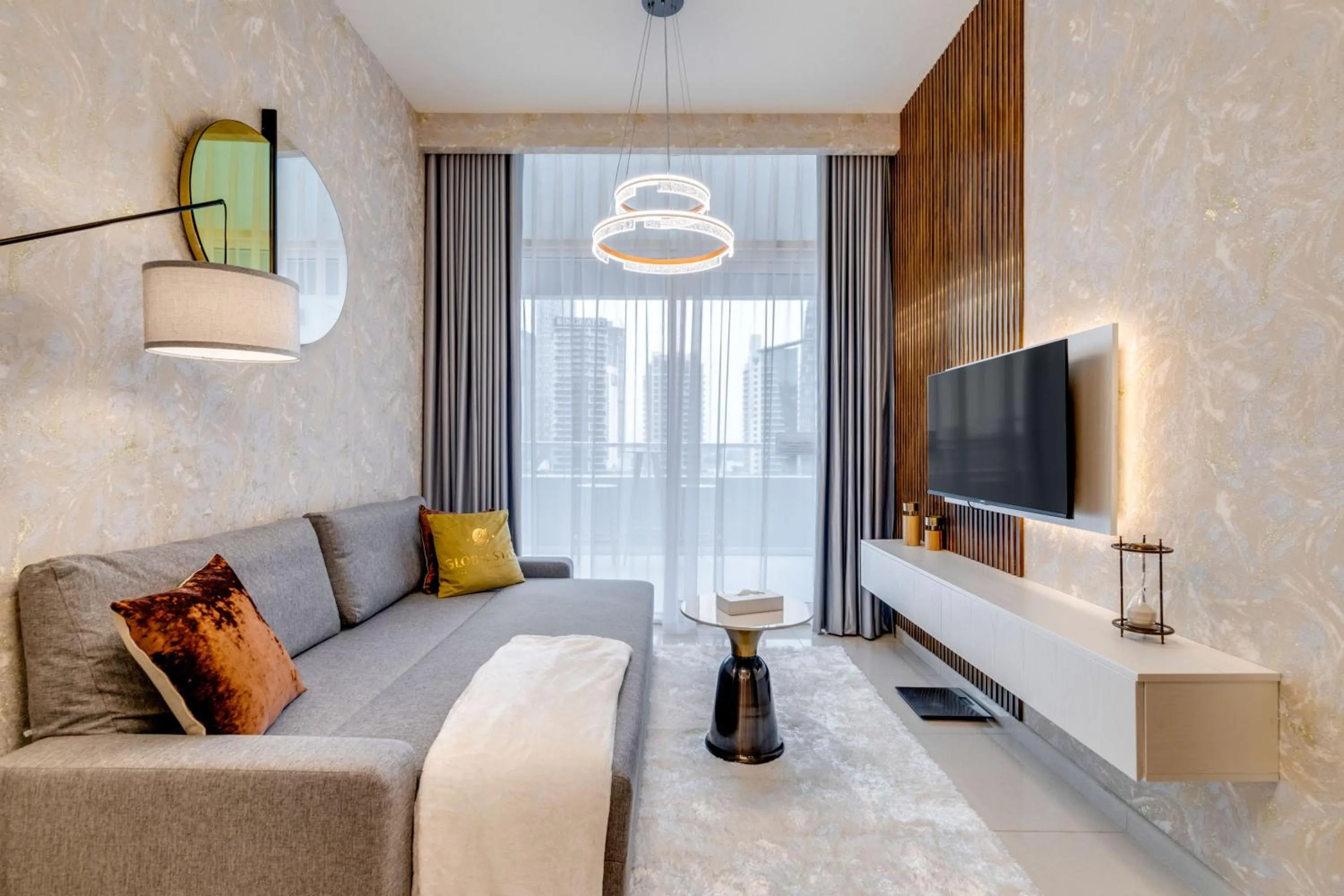 TV and multimedia in GLOBALSTAY. Luxury Apartments Near The Dubai Canal
