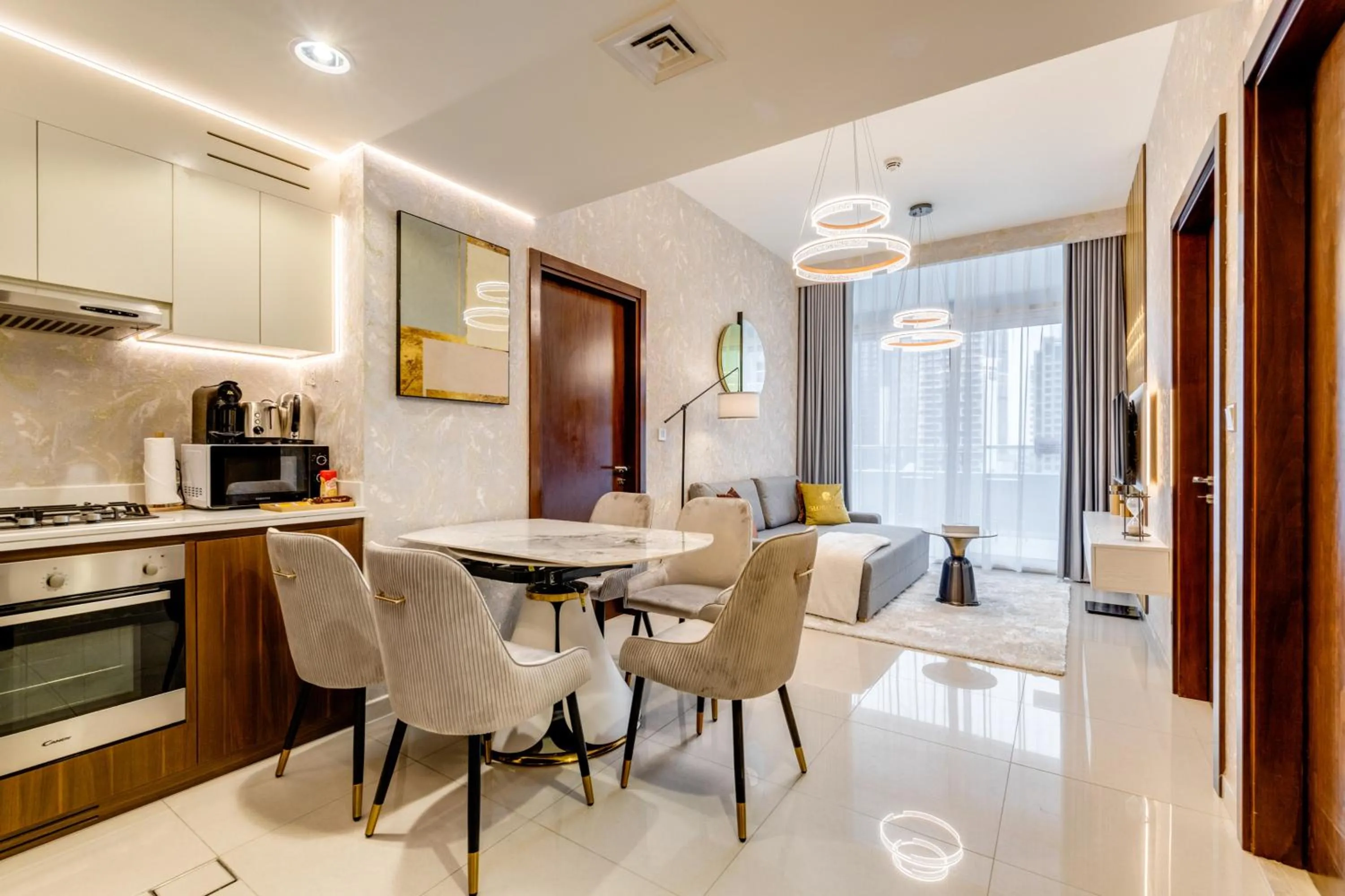 Living room in GLOBALSTAY. Luxury Apartments Near The Dubai Canal