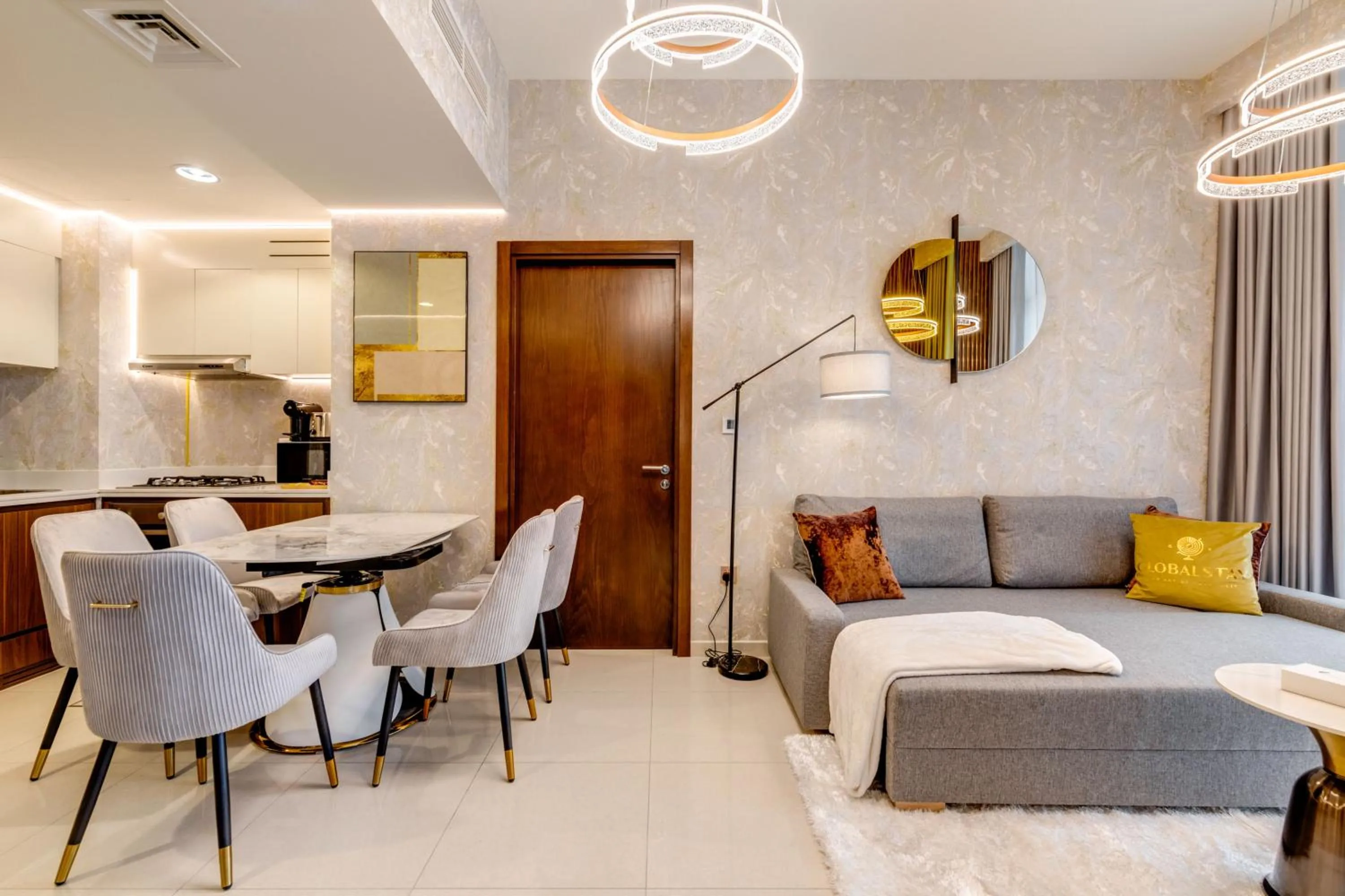 Living room in GLOBALSTAY. Luxury Apartments Near The Dubai Canal