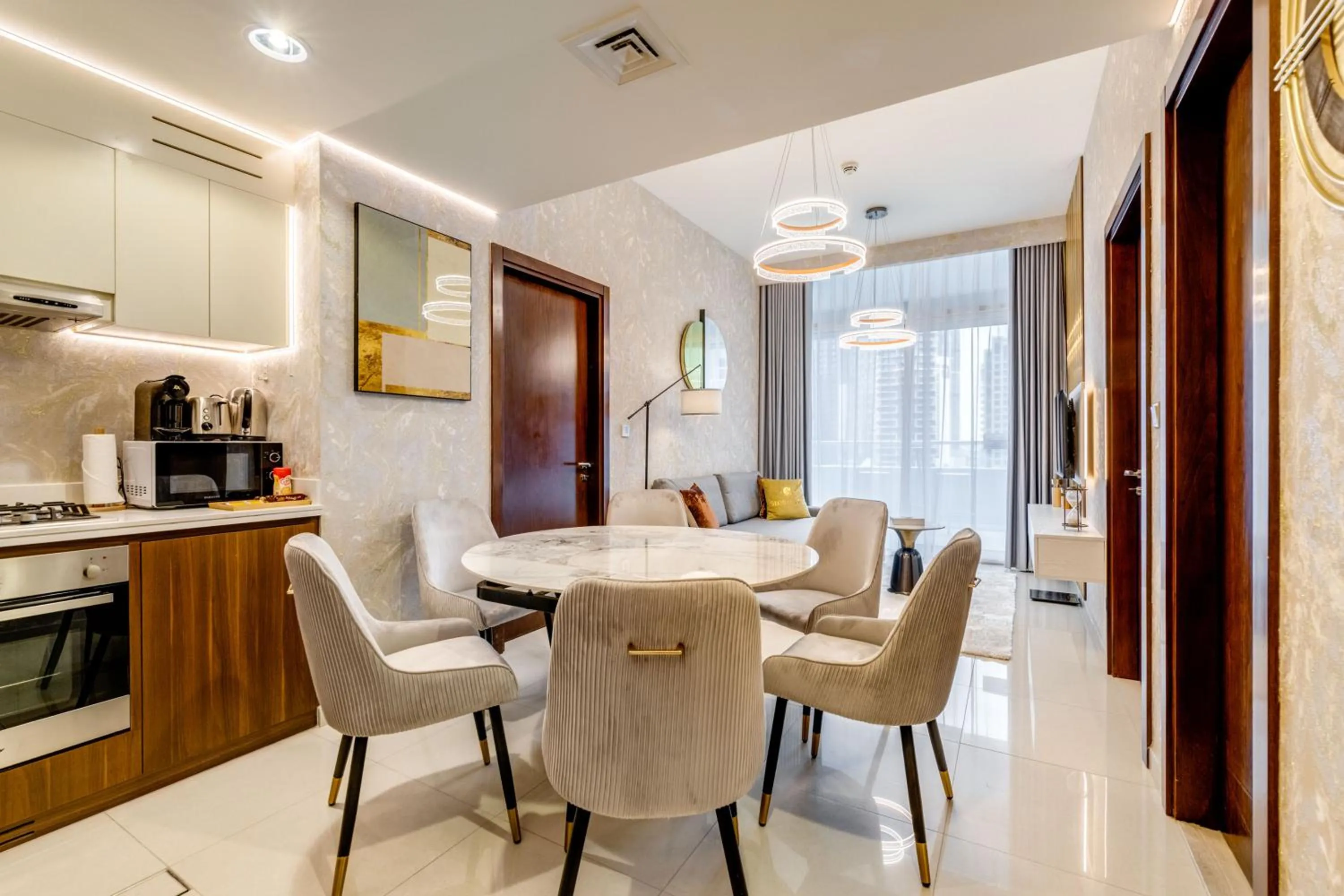 Living room in GLOBALSTAY. Luxury Apartments Near The Dubai Canal