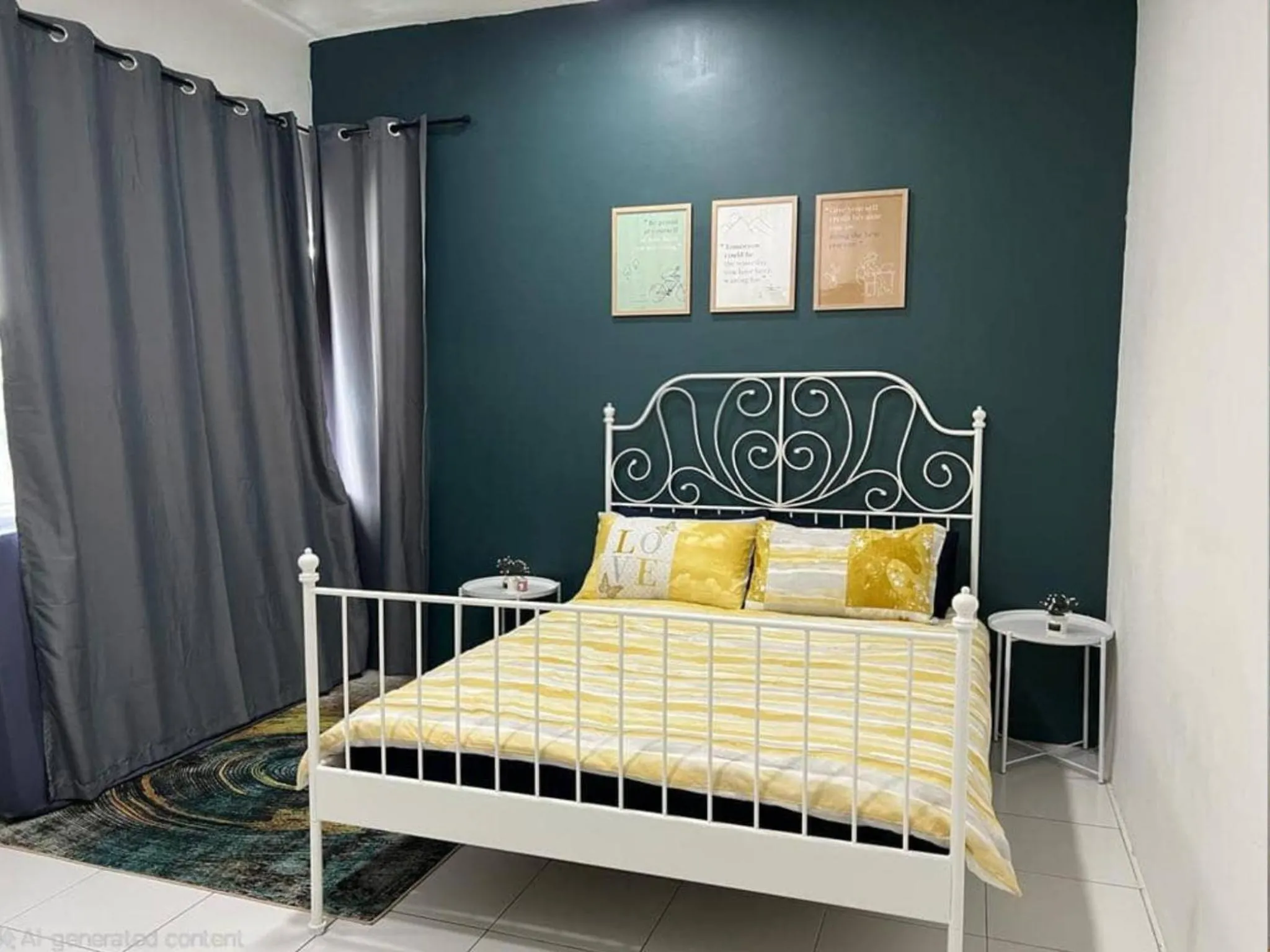 Bed in Barakah Sufi Home Stay Apartment Cameron