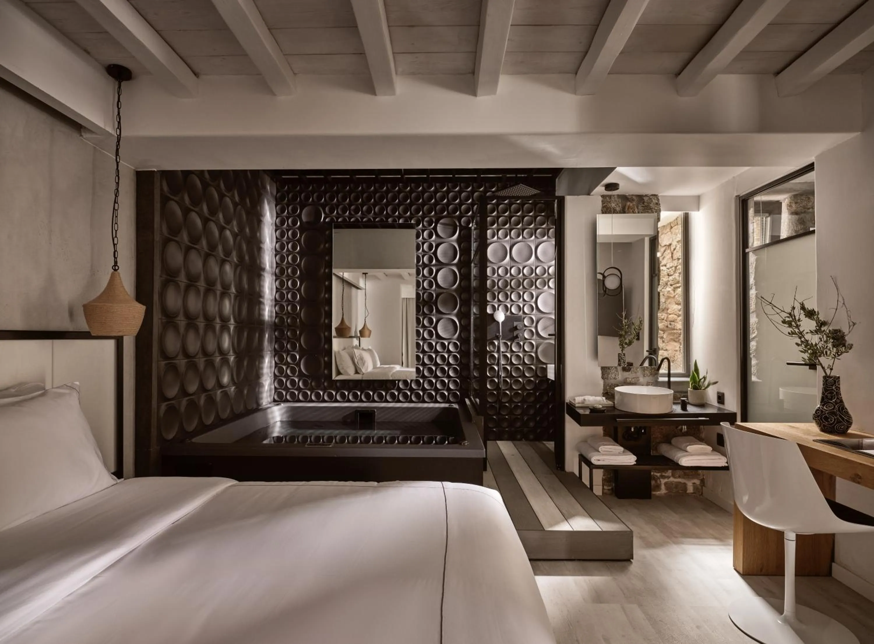 Bed in Semeli Coast Mykonos Curio Collection by Hilton