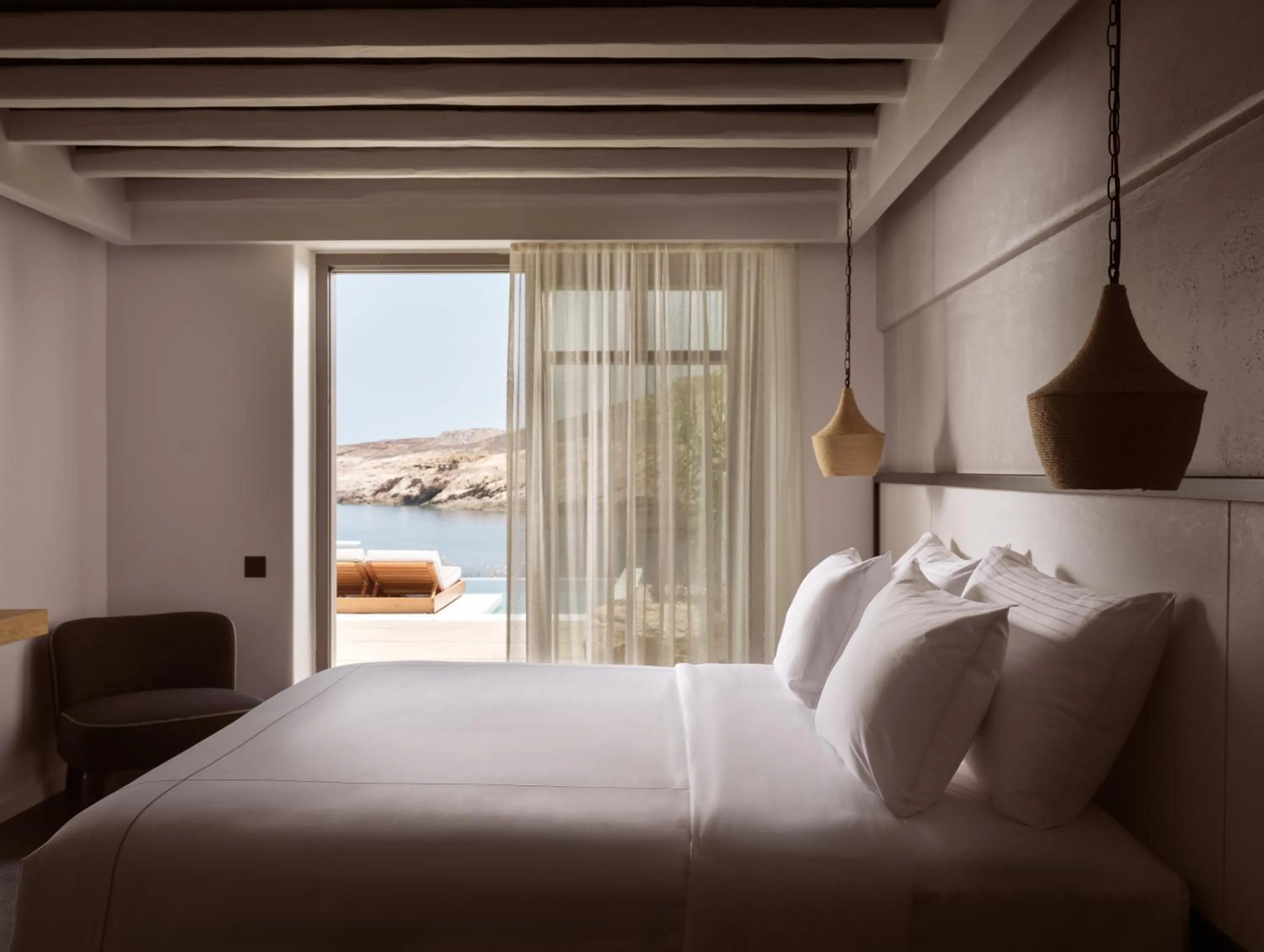 Bed in Semeli Coast Mykonos Curio Collection by Hilton