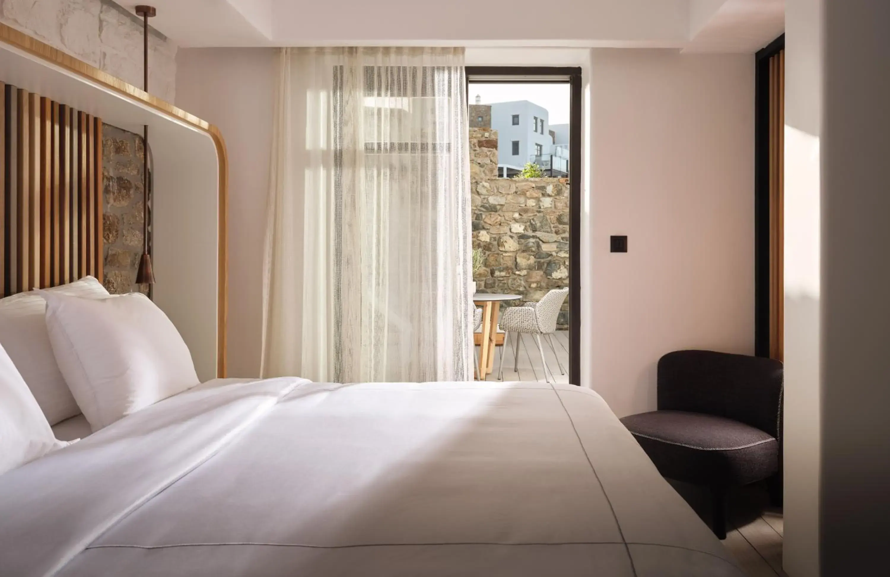 Patio, Bed in Semeli Coast Mykonos Curio Collection by Hilton Patio, Bed in Semeli Coast Mykonos Curio Collection by Hilton