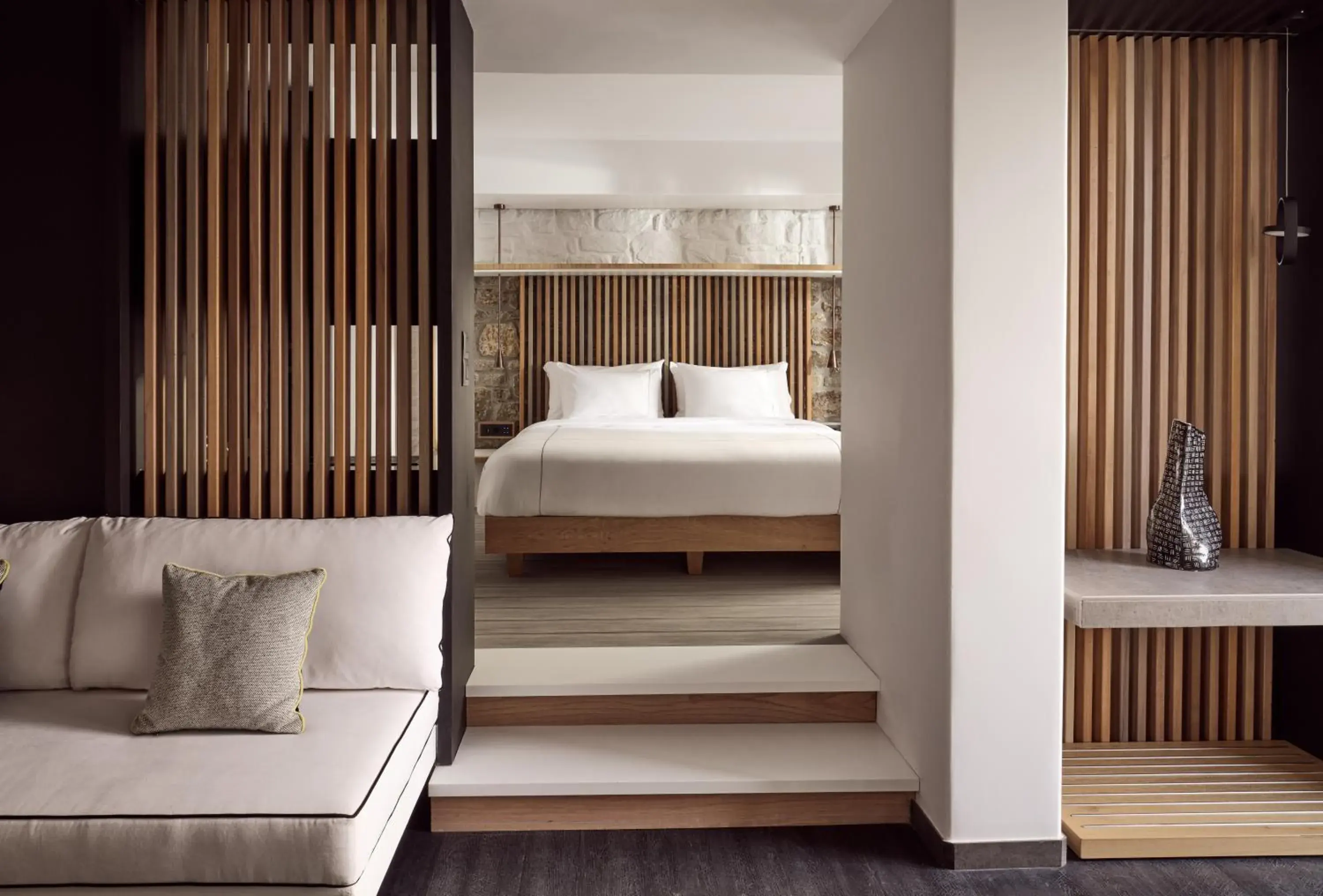 Photo of the whole room, Bed in Semeli Coast Mykonos Curio Collection by Hilton Photo of the whole room, Bed in Semeli Coast Mykonos Curio Collection by Hilton