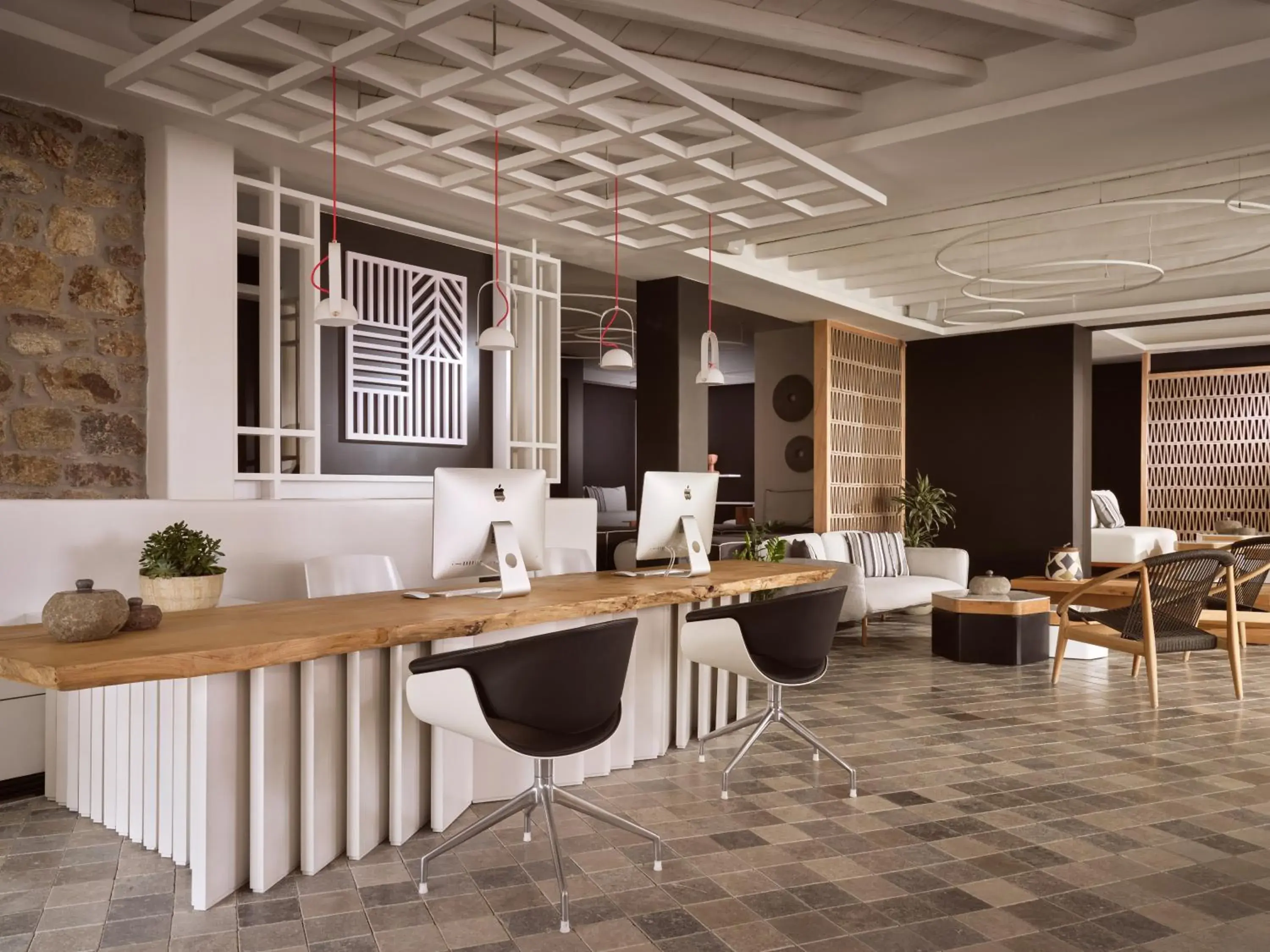 Lobby or reception in Semeli Coast Mykonos Curio Collection by Hilton Lobby or reception in Semeli Coast Mykonos Curio Collection by Hilton
