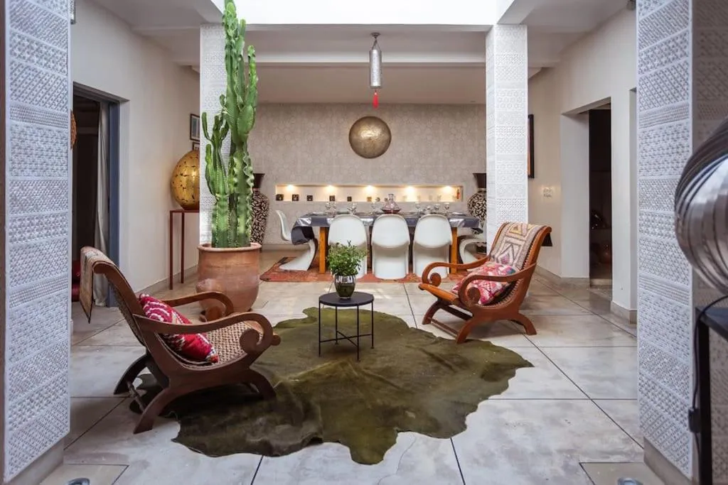 Patio in Riad La Sarrazine Privatisation complète Maison de famille à Marrakech