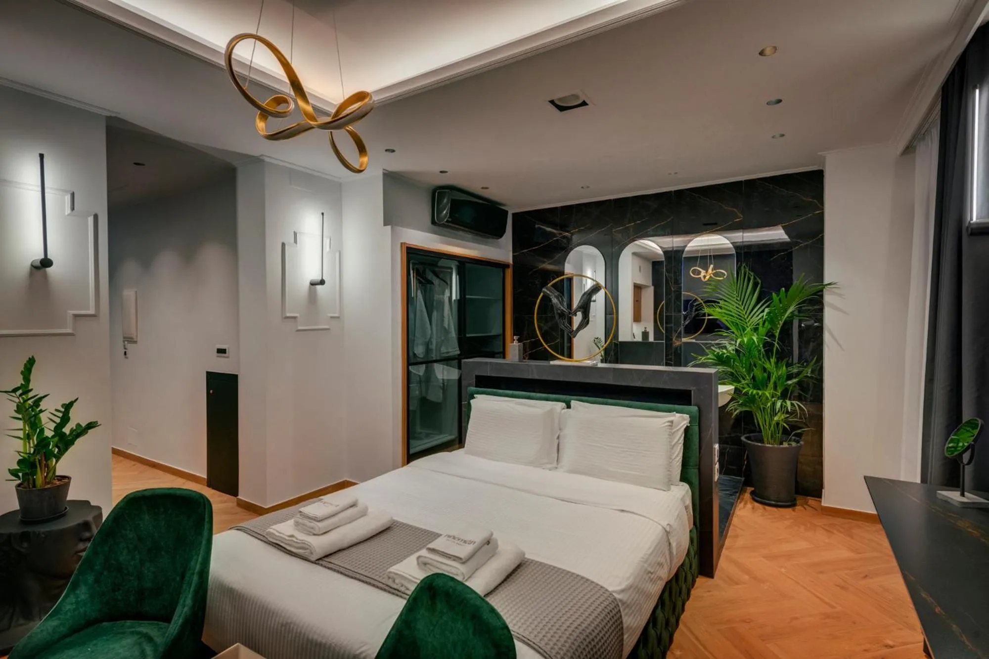 Bed in Ninemian Suites Syros