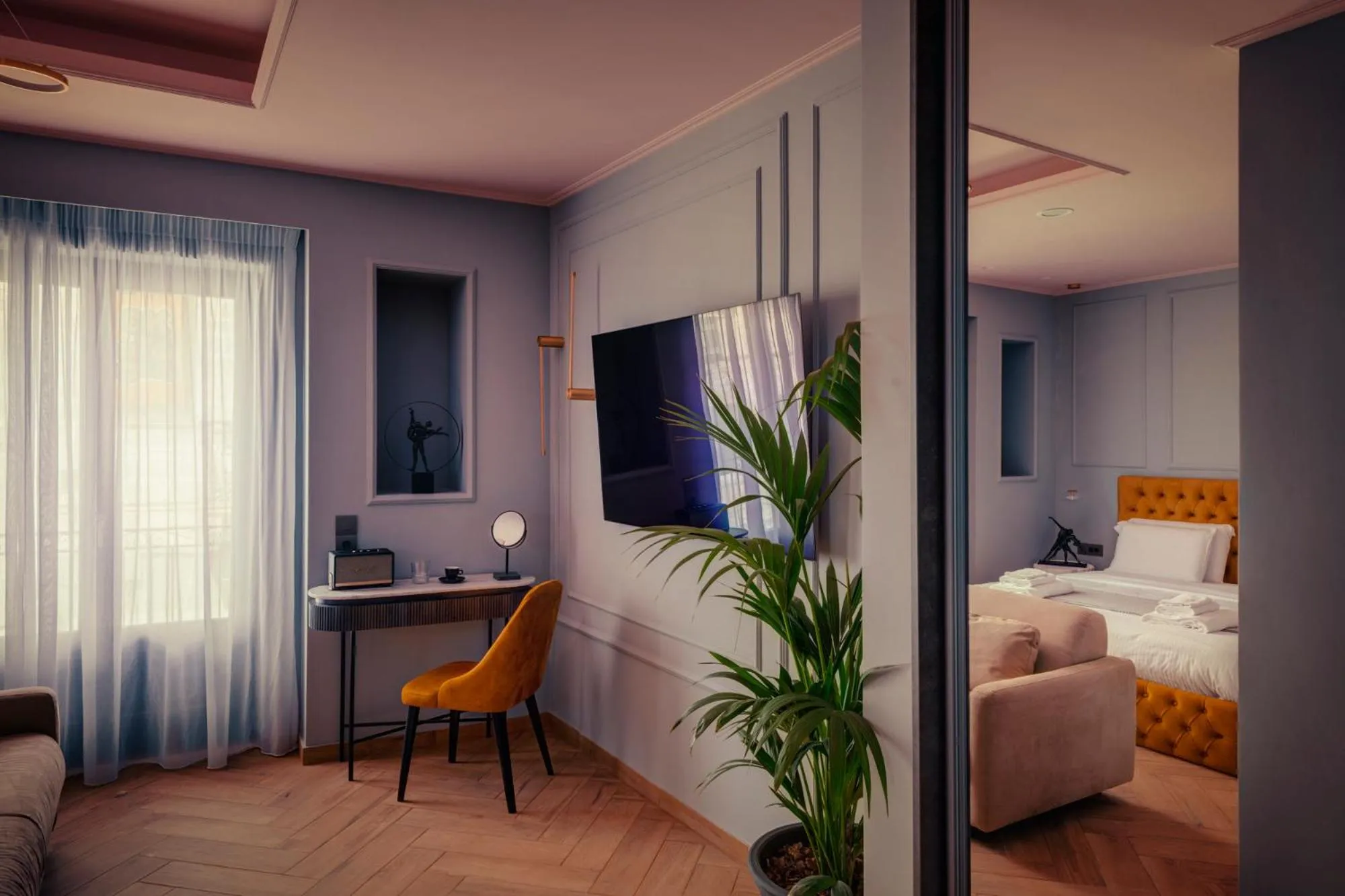 Bed in Ninemian Suites Syros