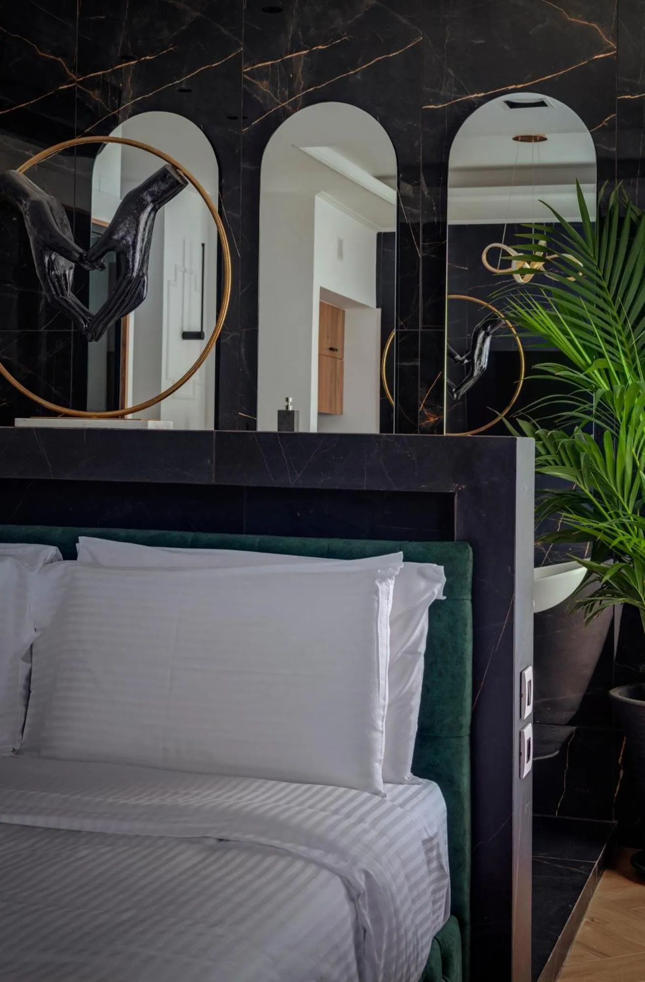 Bed in Ninemian Suites Syros