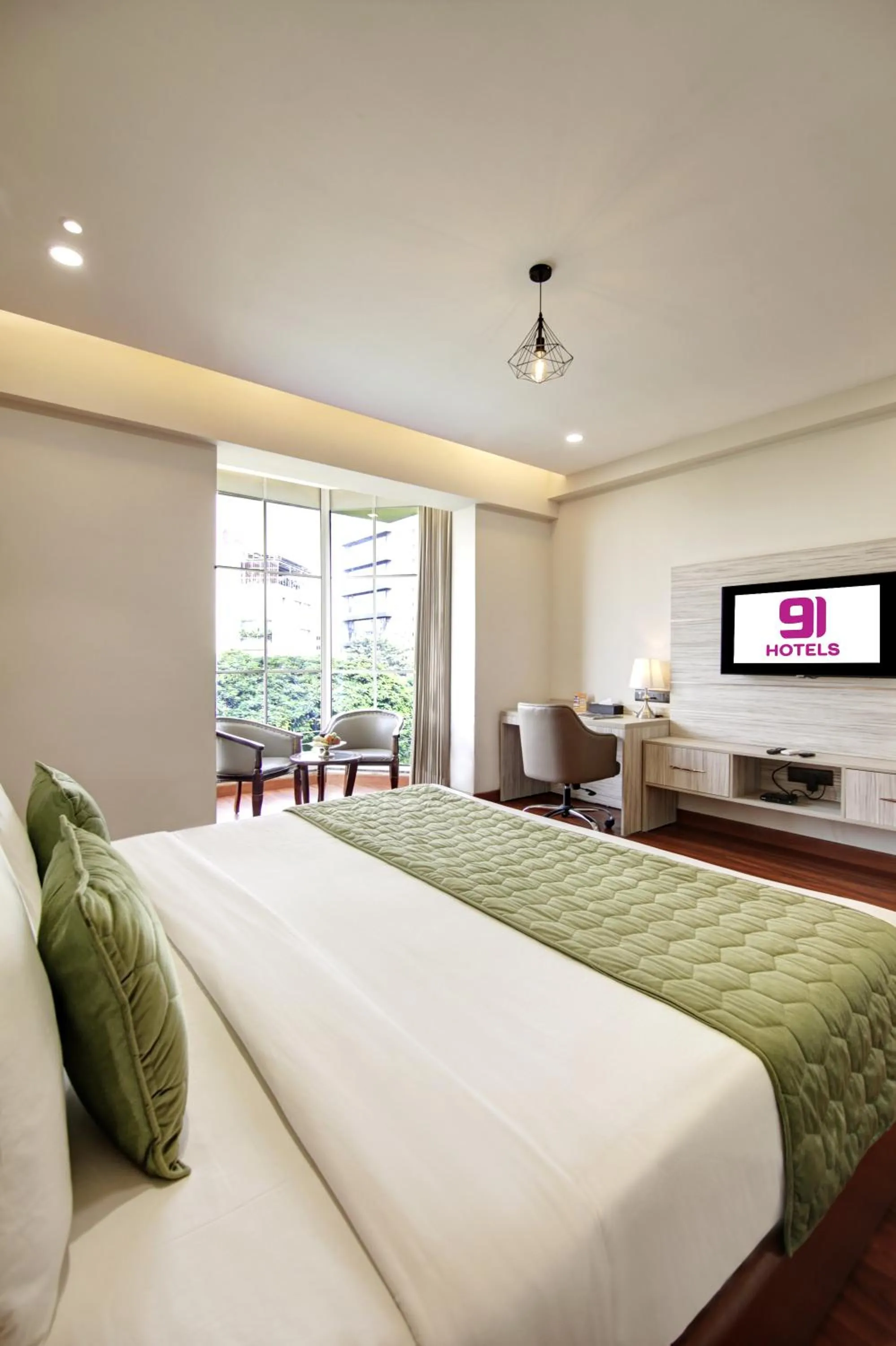 View (from property/room), Bed in Hotel 91 Millennium Huda