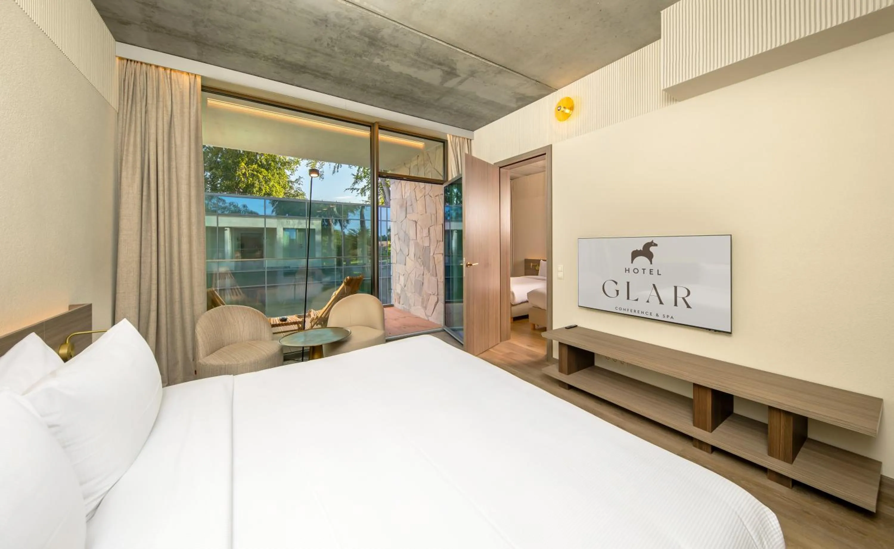 Bed in Hotel GLAR Conference & SPA