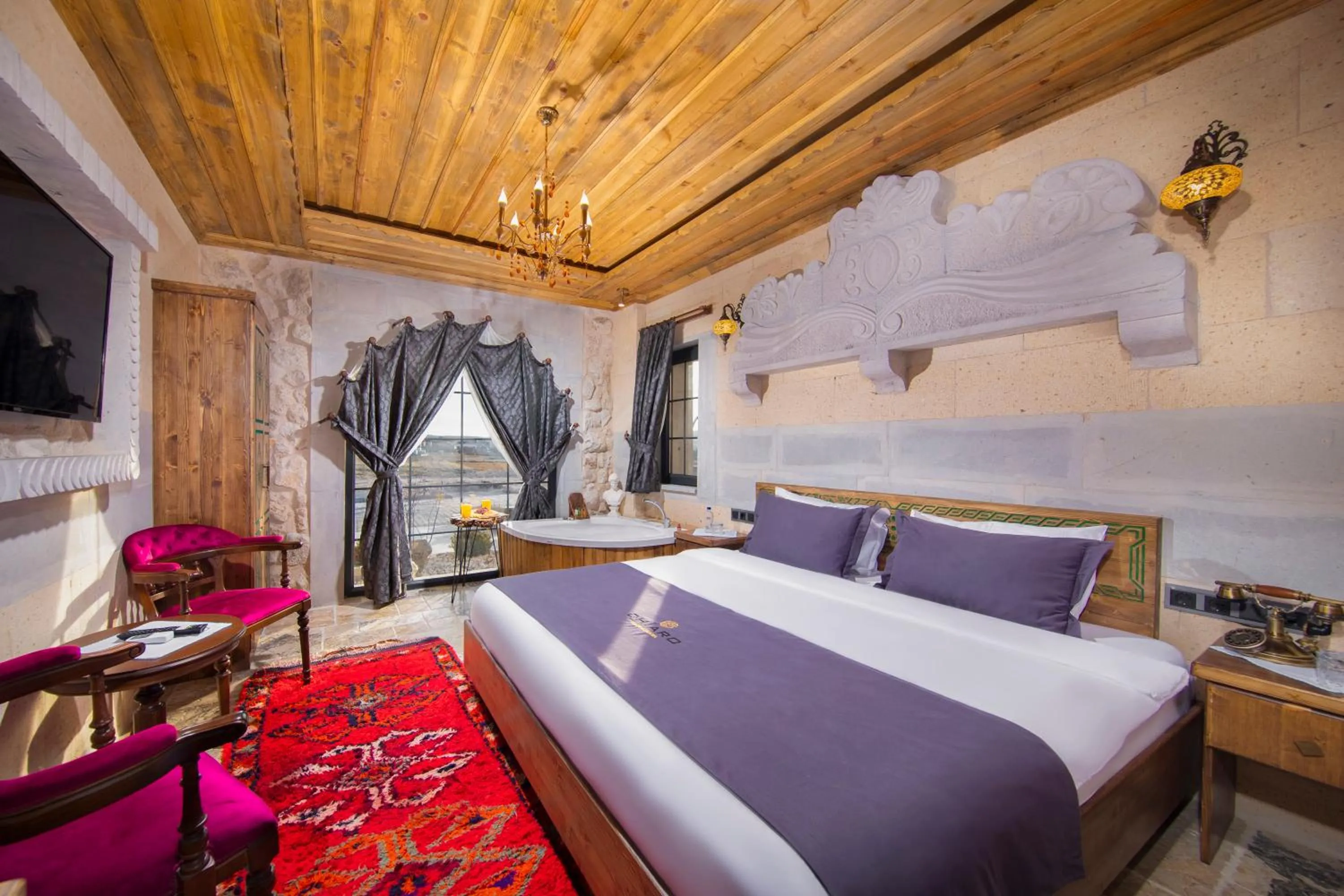 Communal lounge/ TV room, Bed in Cappadocia Chiaro