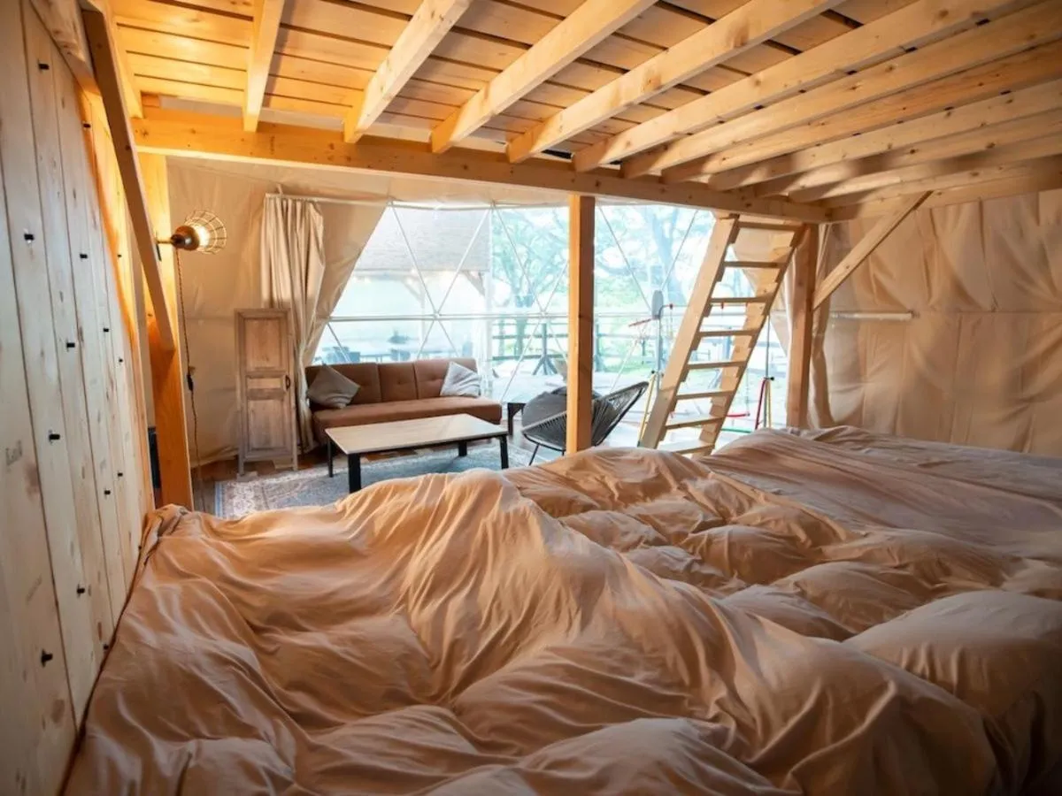 Bed in Nagano GLAMPINGBASE enCamp