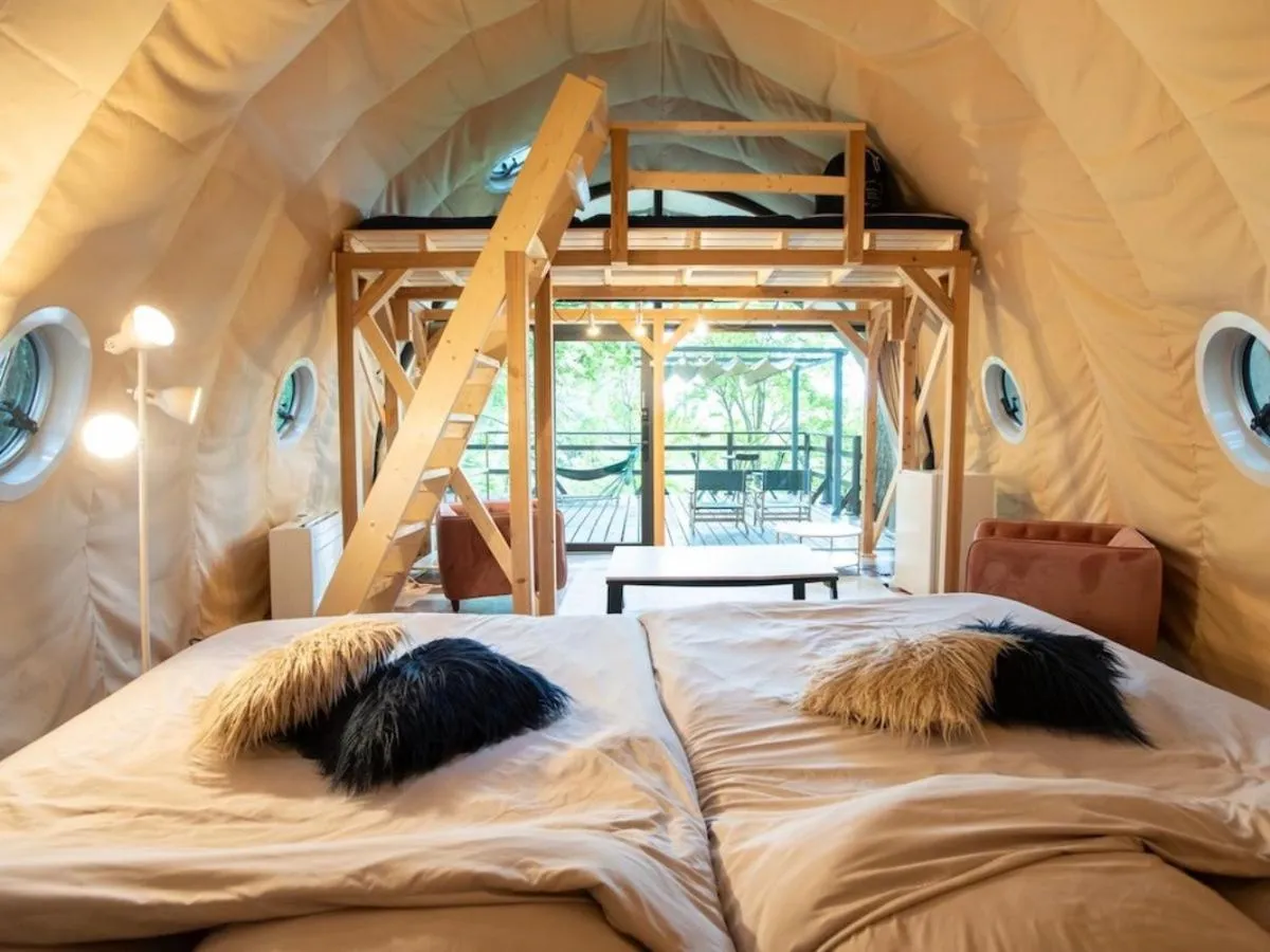 Bed in Nagano GLAMPINGBASE enCamp