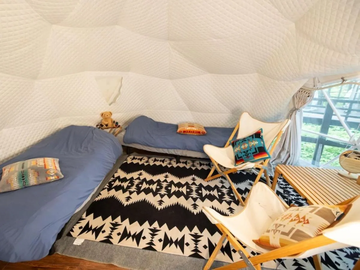 Bed in Nagano GLAMPINGBASE enCamp