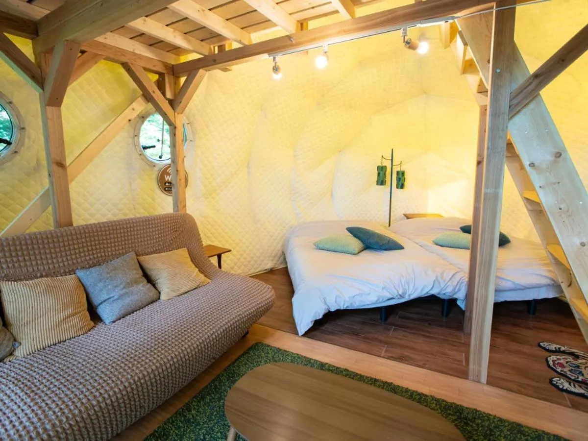 Bed in Nagano GLAMPINGBASE enCamp